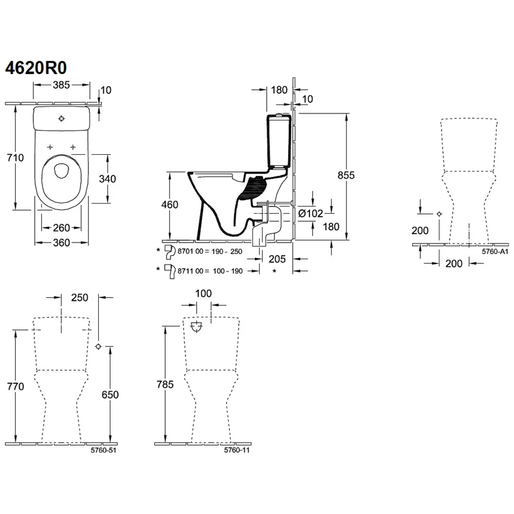 Villeroy & Boch Vicare Tiefspül-WC für Kombination, spülrandlos, bodenstehend Bild 4