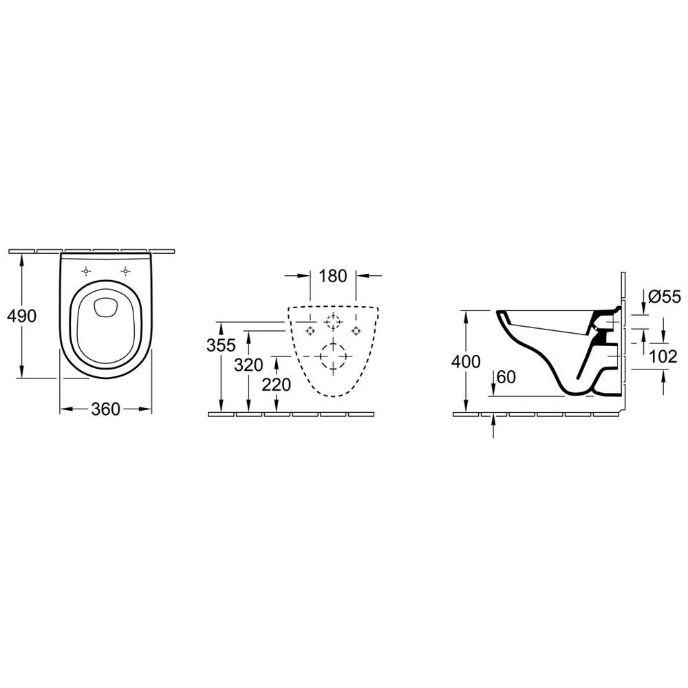 Villeroy & Boch O.novo Wand-Tiefspülklosett Compact Combi-Pack m. WC-Sitz Bild 5