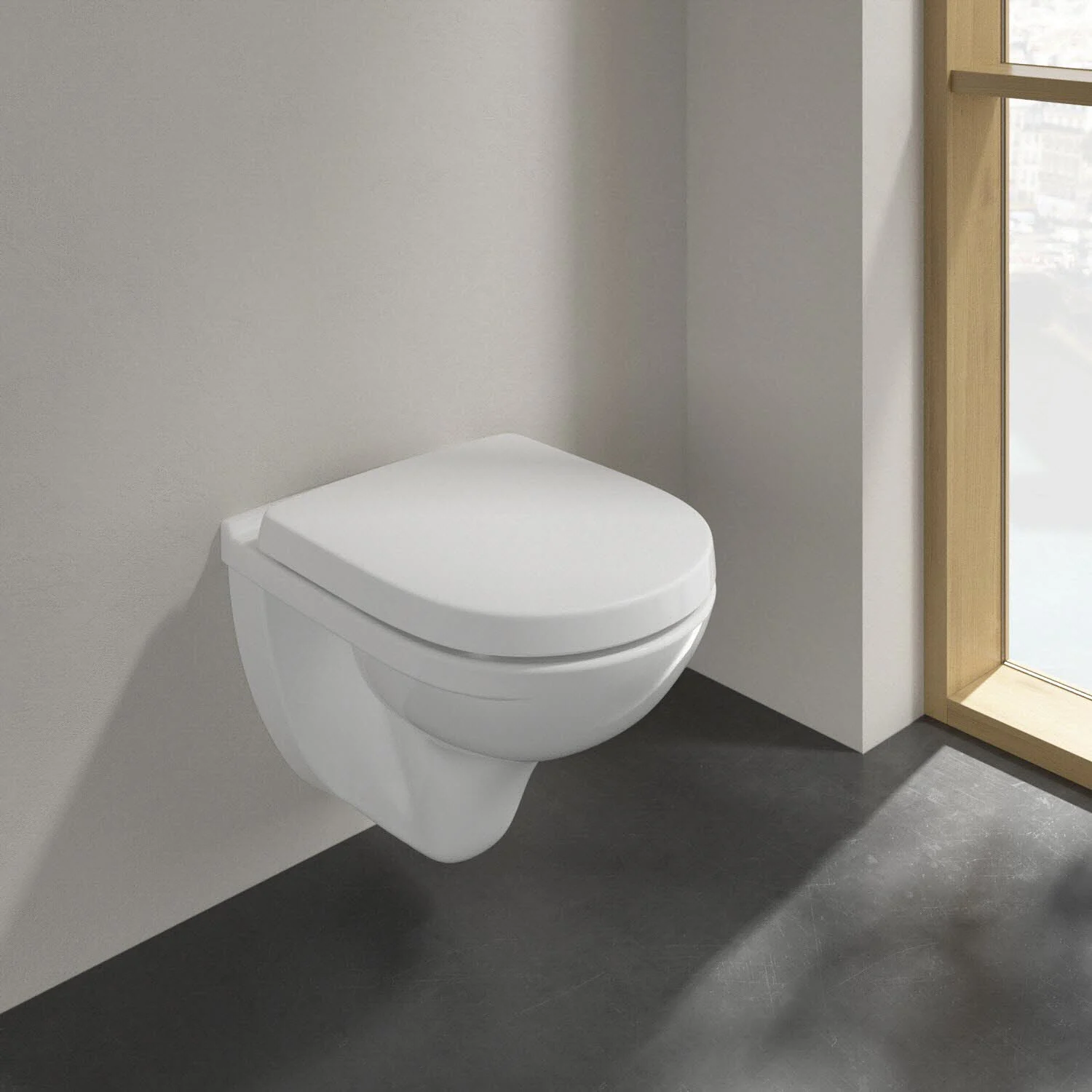 Villeroy & Boch O.novo Wand-Tiefspülklosett Compact Combi-Pack m. WC-Sitz Bild 6