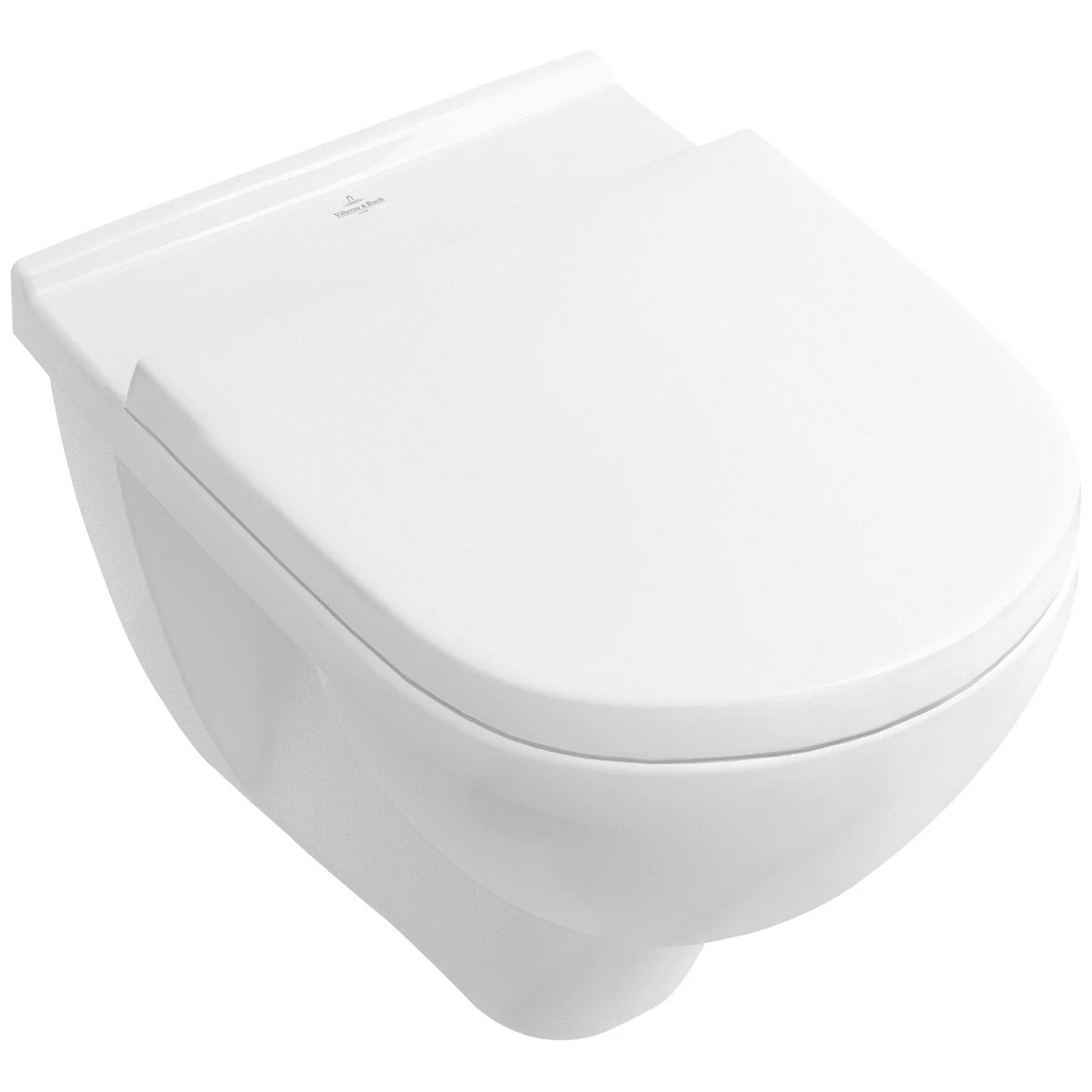 Wycięta toaleta wisząca w bieli, widok z boku, Villeroy & Boch