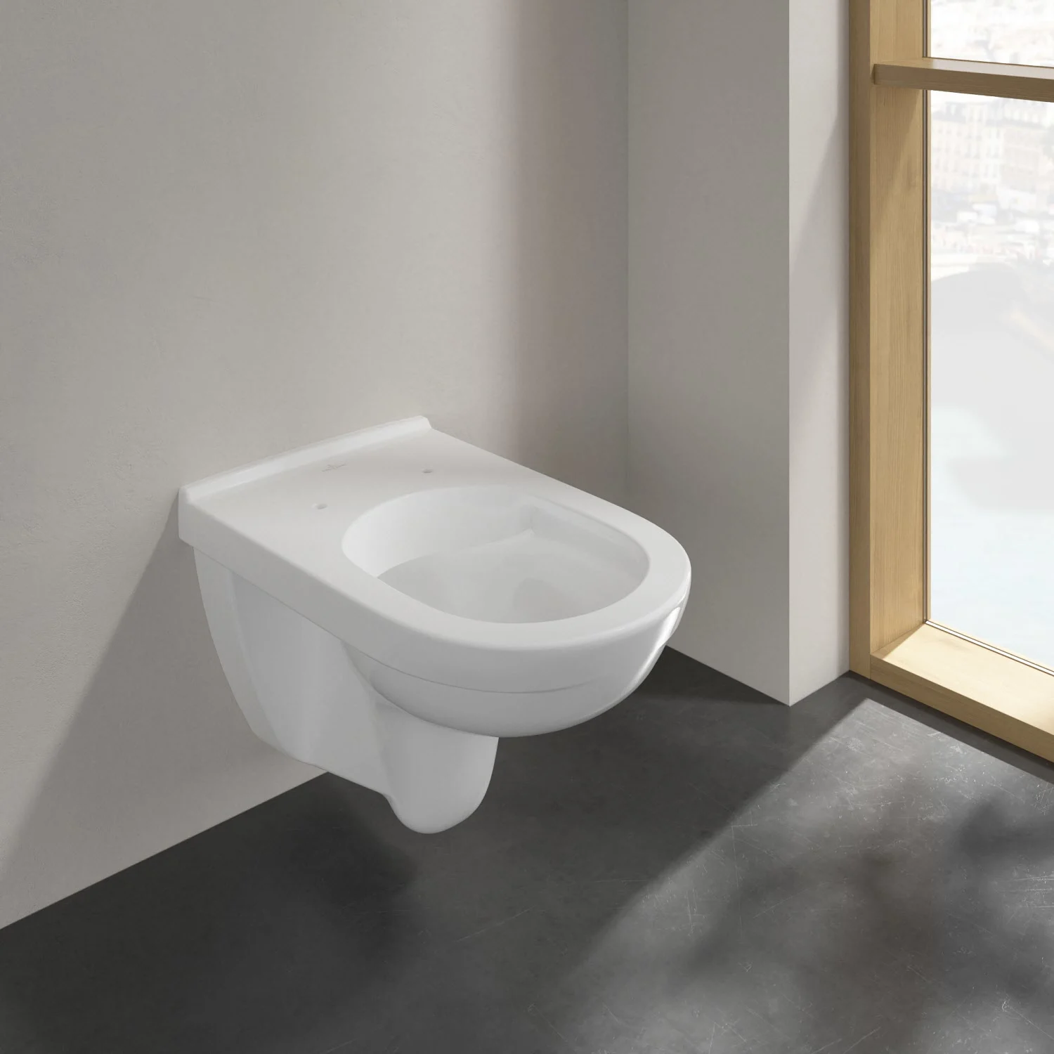 Wisząca toaleta w nowoczesnej łazience, Villeroy & Boch