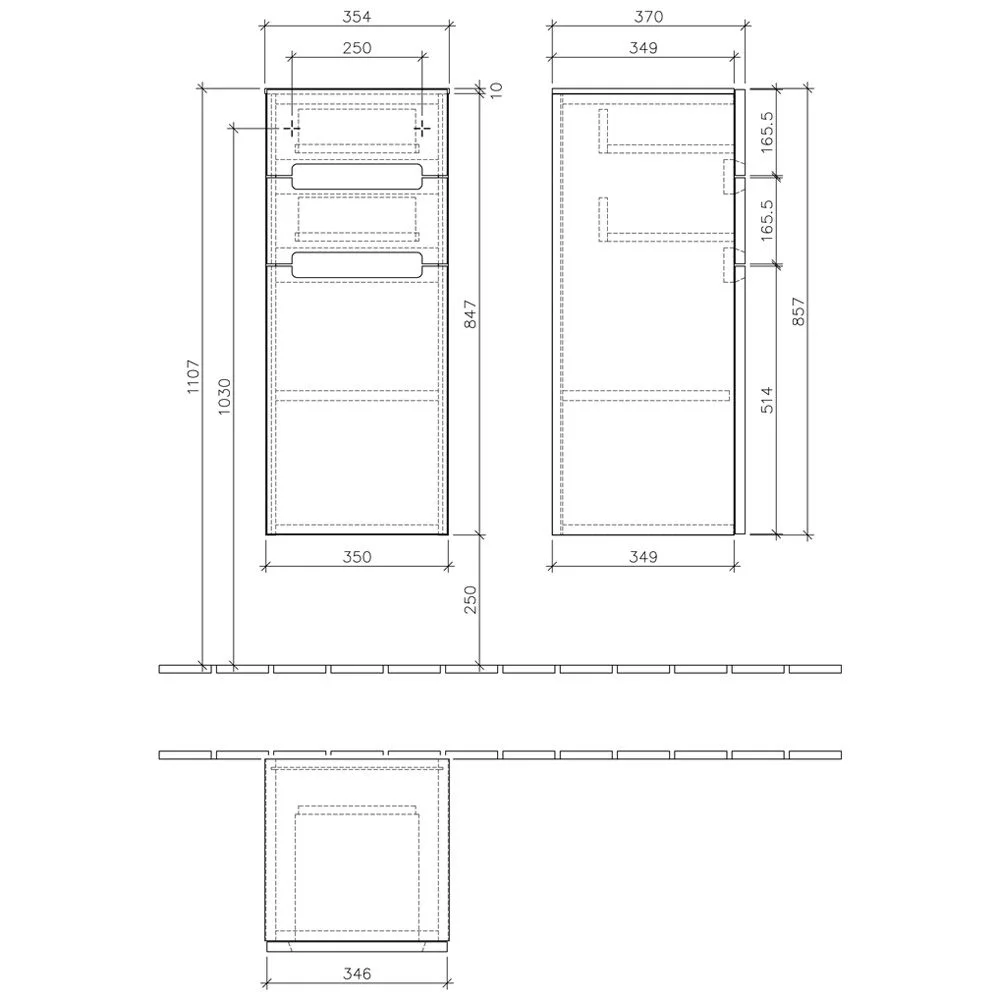 Villeroy & Boch Subway 2.0 Seitenschrank 35,4 cm Anschlag rechts, Abdeckplatte Glas silbergrau, Griffe chromfarbig glänzend Bild 5