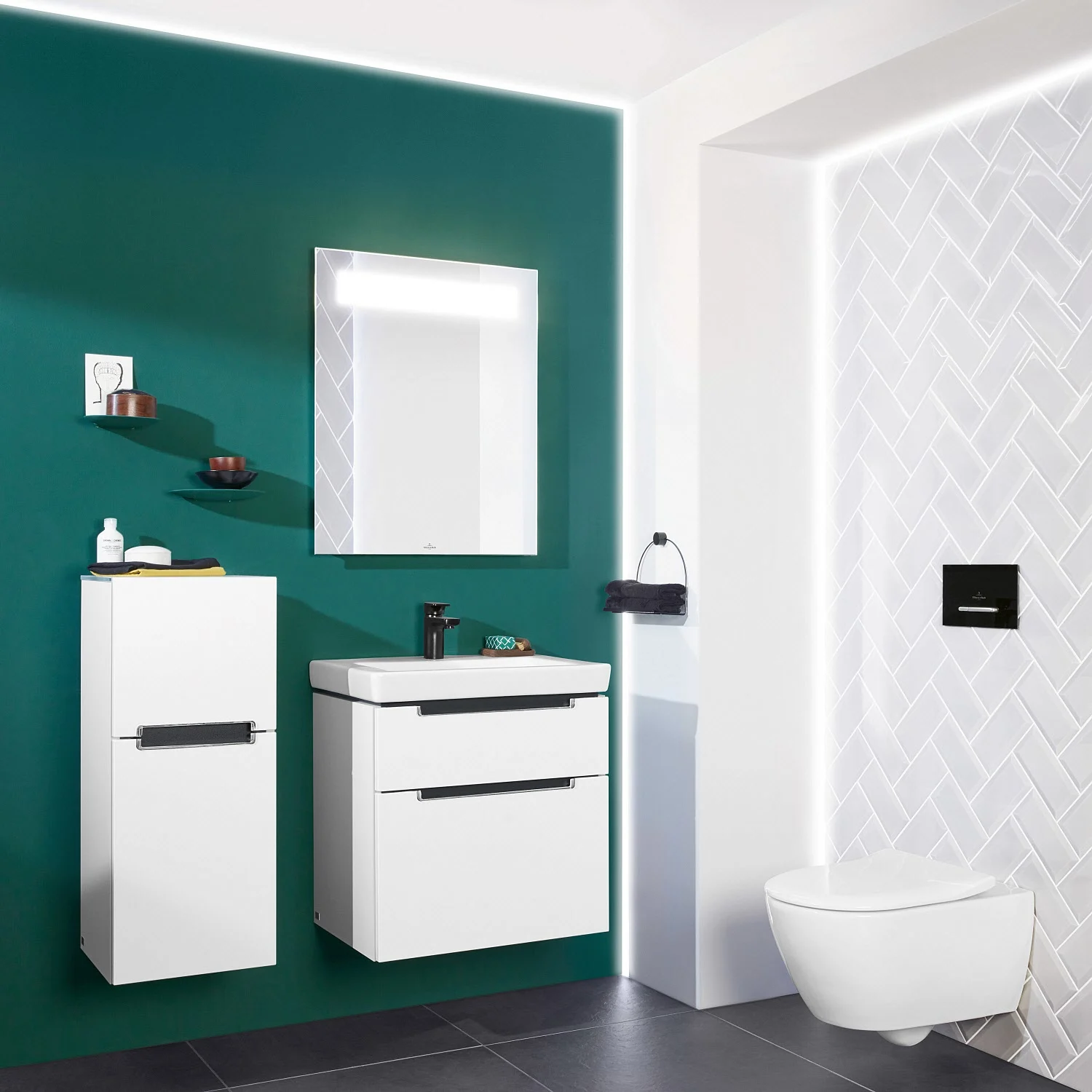 Villeroy & Boch Subway 2.0 Waschtisch-Kombination 60 cm mit 2 Auszügen, 1 Hahnloch und 1 Überlauf Bild 4