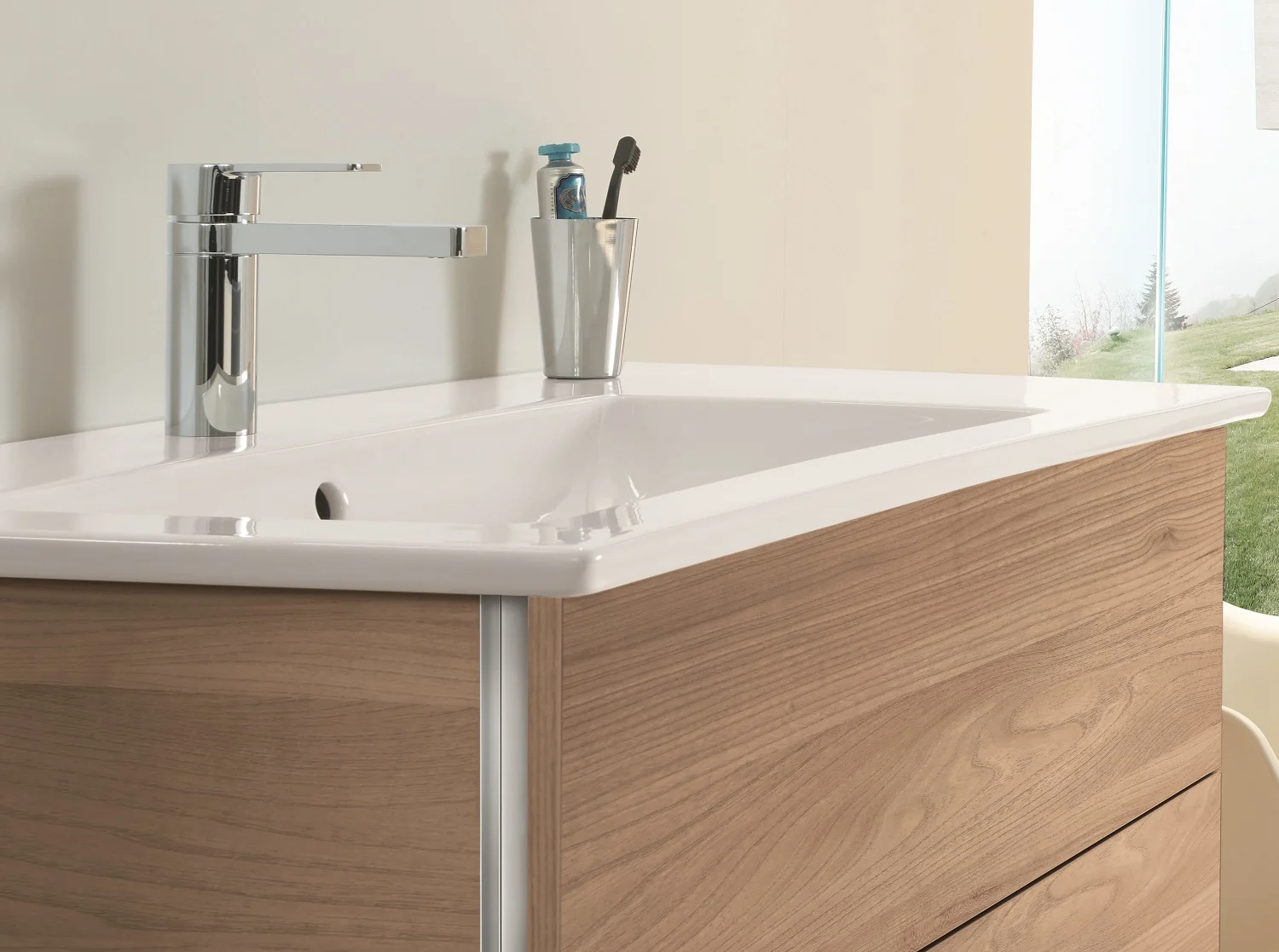 Villeroy & Boch Venticello Schrankwaschtisch 100 x 50 cm, mit 1 Hahnloch, mit Überlauf, Becken links Bild 7