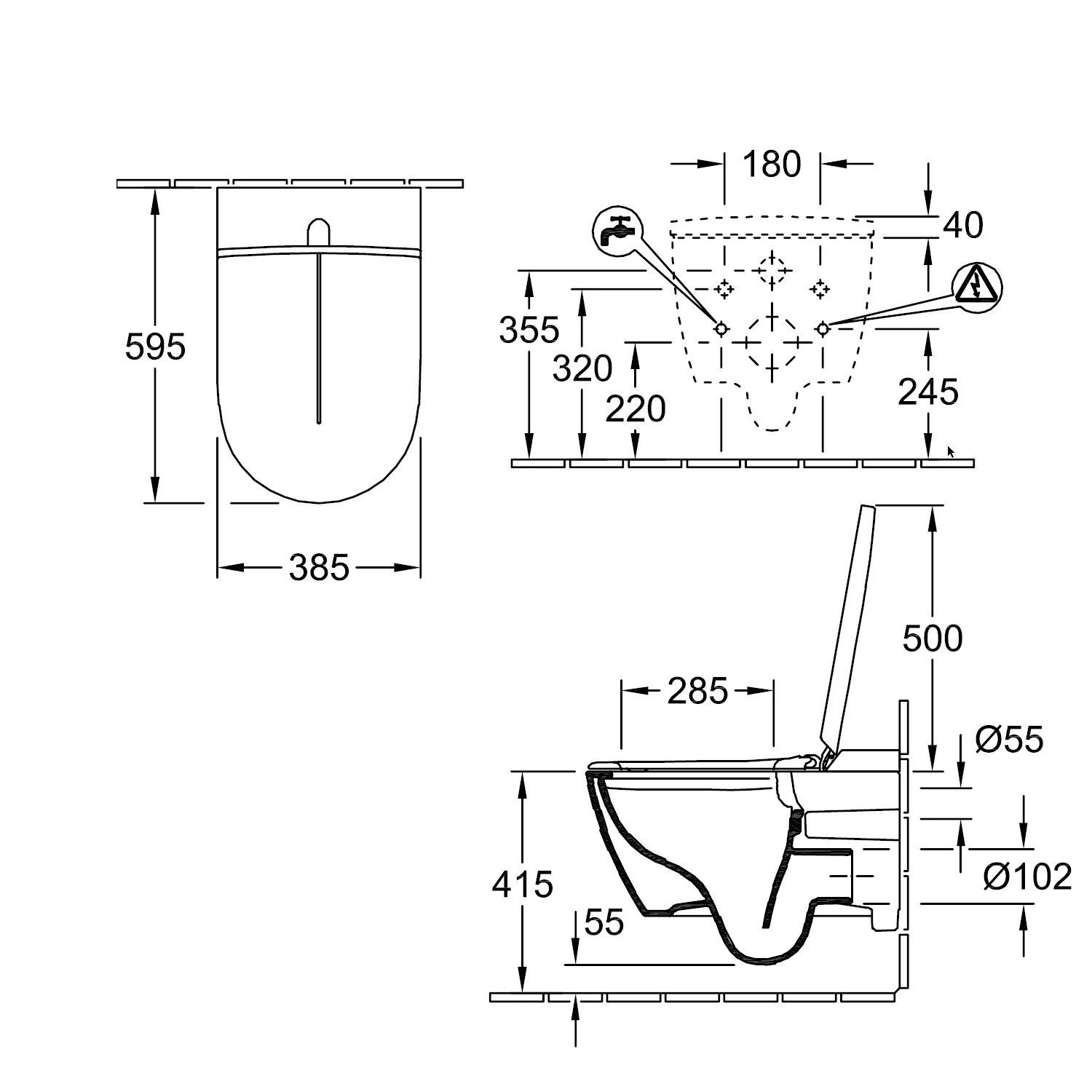 Villeroy & Boch ViClean-I100 Dusch-WC spülrandlos Bild 5