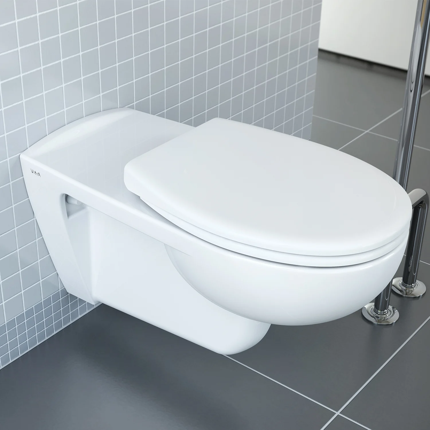 Wycięta toaleta ścienna widok z boku, Vitra