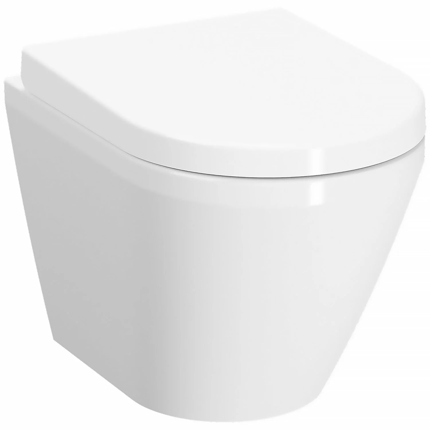 Kompaktowe WC wiszące widok z boku, biała ceramika, Vitra