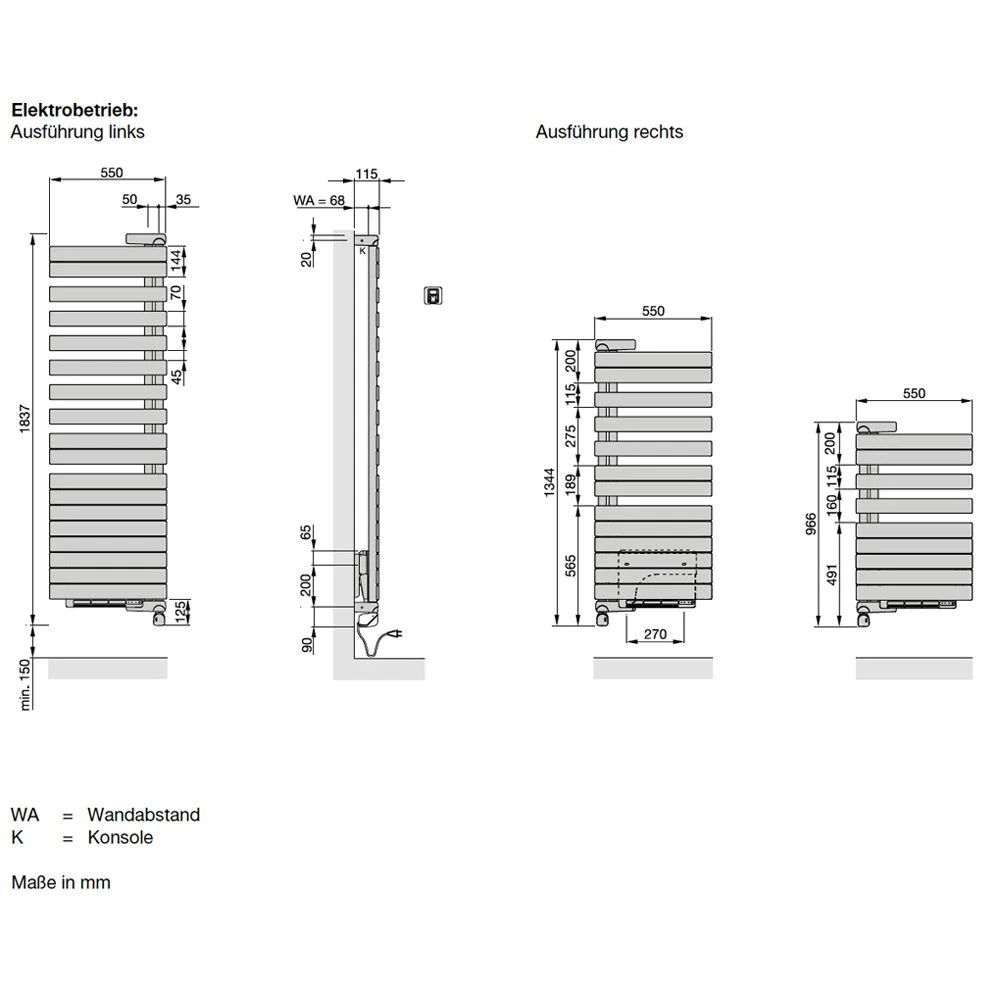 Zehnder Roda Twist Spa Air ROER-190-55/IPS Handtuchwärmer, rechts 55 x 183,7 cm Bild 4