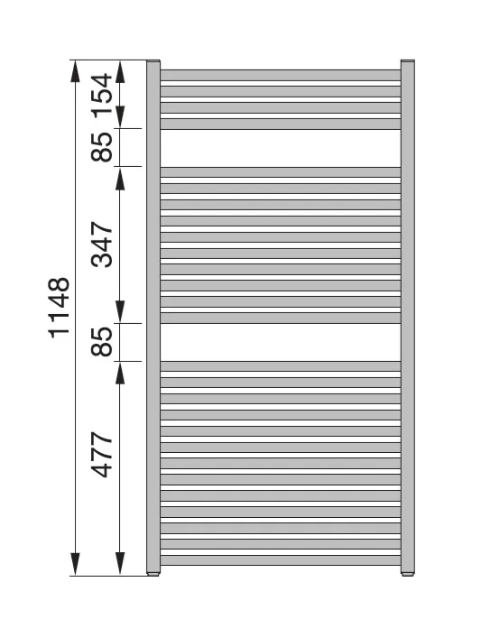 Zehnder Troja TG-120-050-05 Badheizkörper 50 x 114,8 cm Bild 3