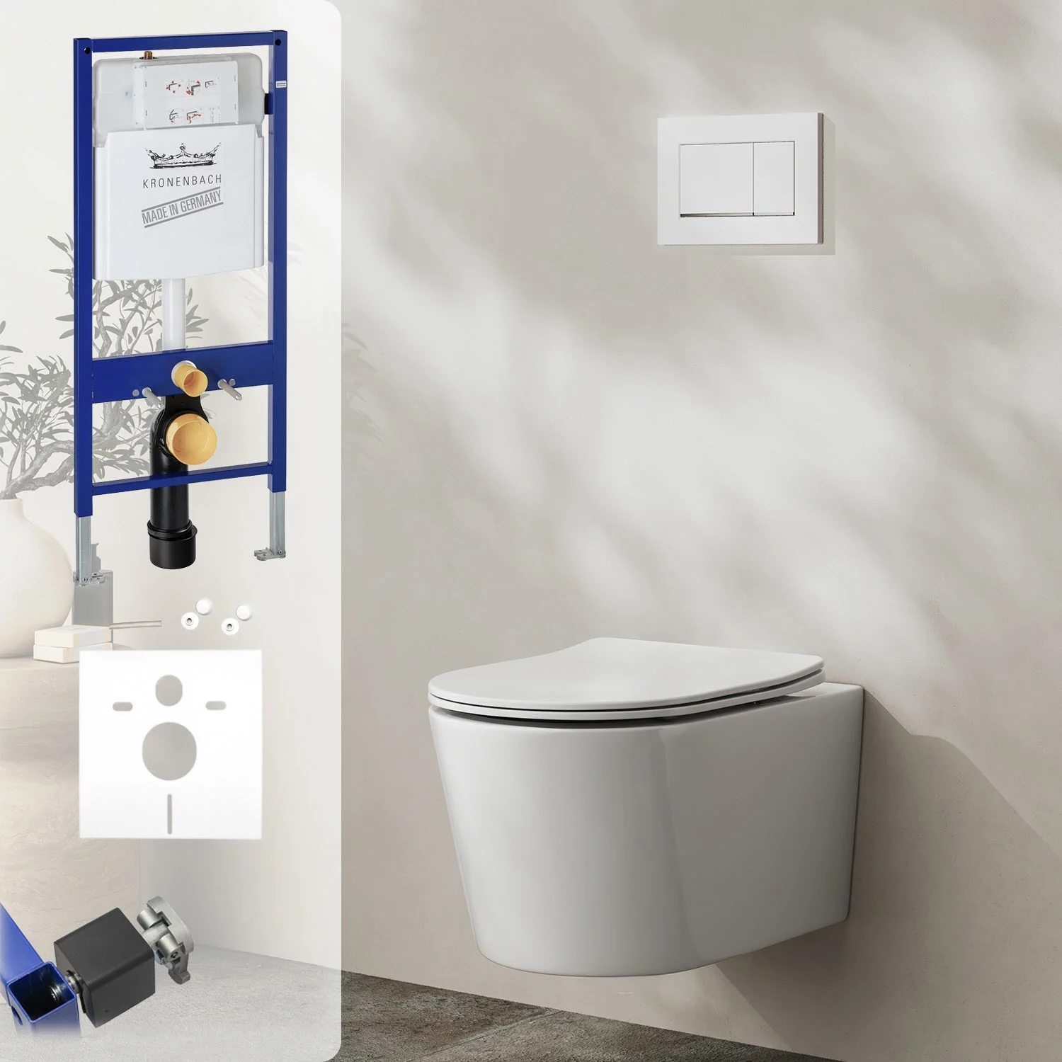 Instalacja WC z Geberit Duofix w łazience, Kronenbach