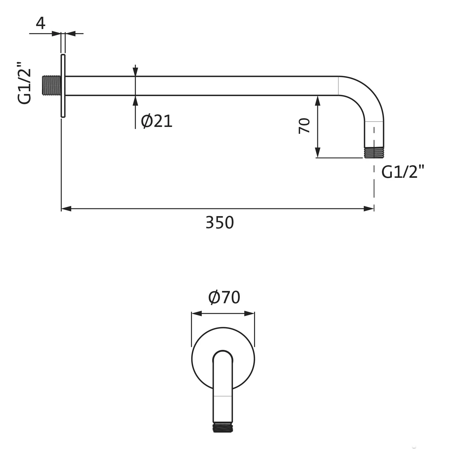 Herzbach LIVING SPA Wandarm 35 cm Bild 2