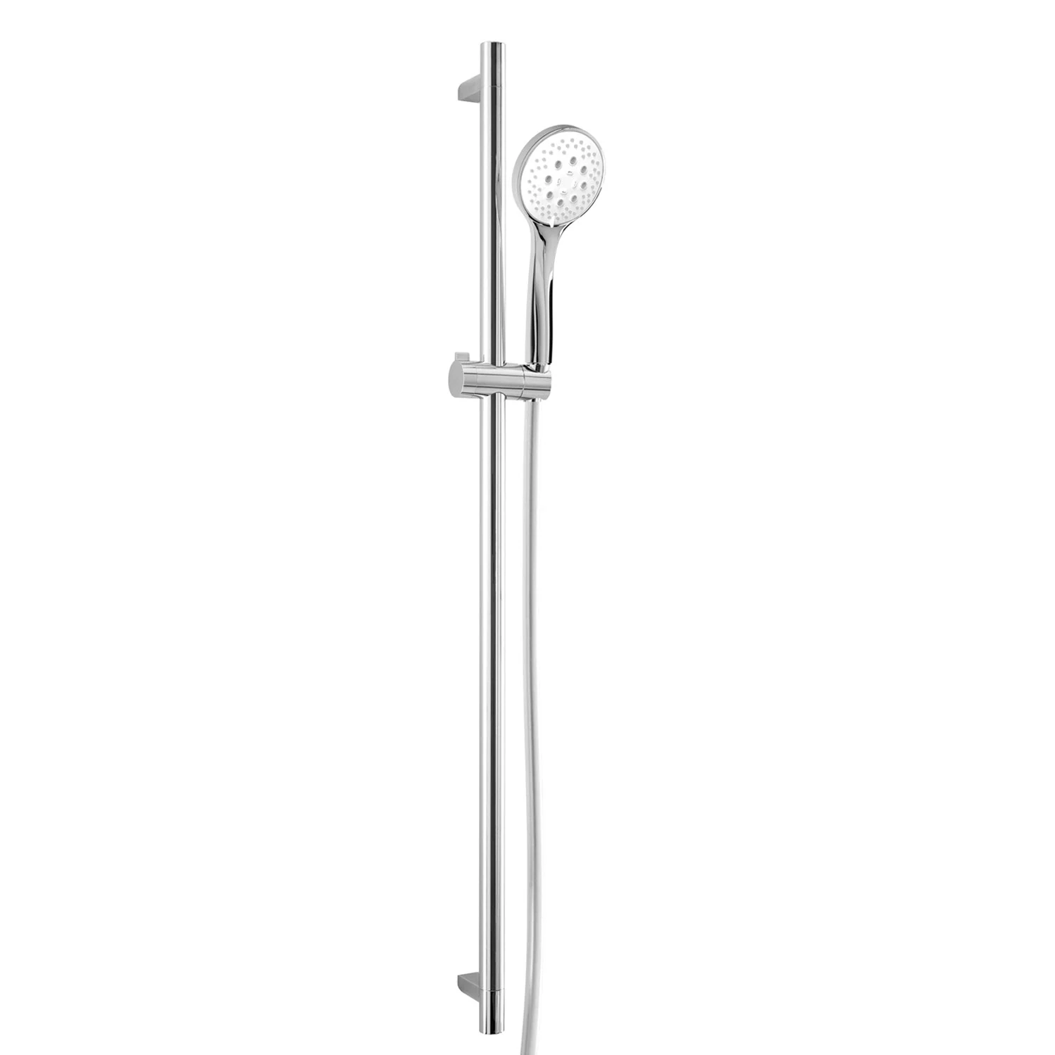 Zestaw drążków ściennych herzbach LIVING SPA Slide S 90 cm, okrągły, z wielofunkcyjną słuchawką prysznicową