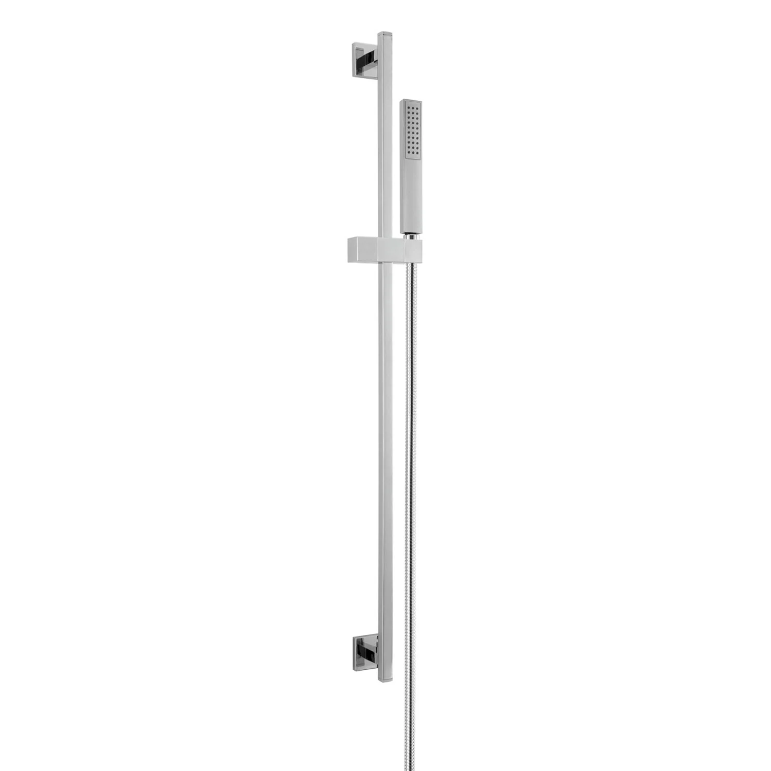Zestaw drążków ściennych herzbach LIVING SPA 90 cm, narożny, z ręczną słuchawką prysznicową na drążku
