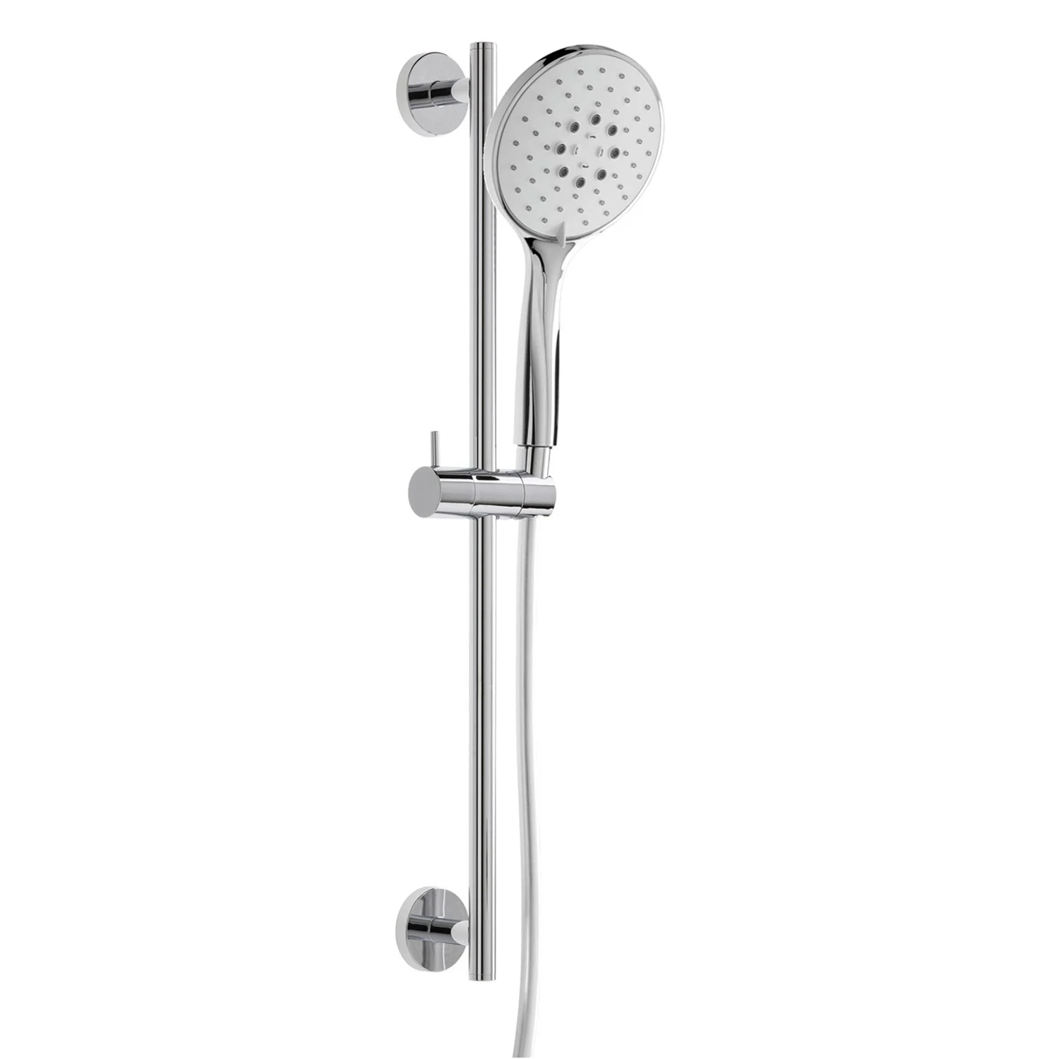 Zestaw drążków ściennych herzbach LIVING SPA 90 cm, okrągły, z wielofunkcyjnymi słuchawkami prysznicowymi o średnicy 13 cm