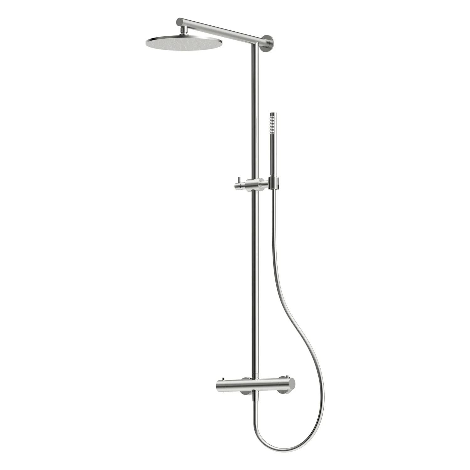 Herzbach LIVING SPA Duschsäule mit Regenbrause 25 cm rund, mit Stabhandbrause