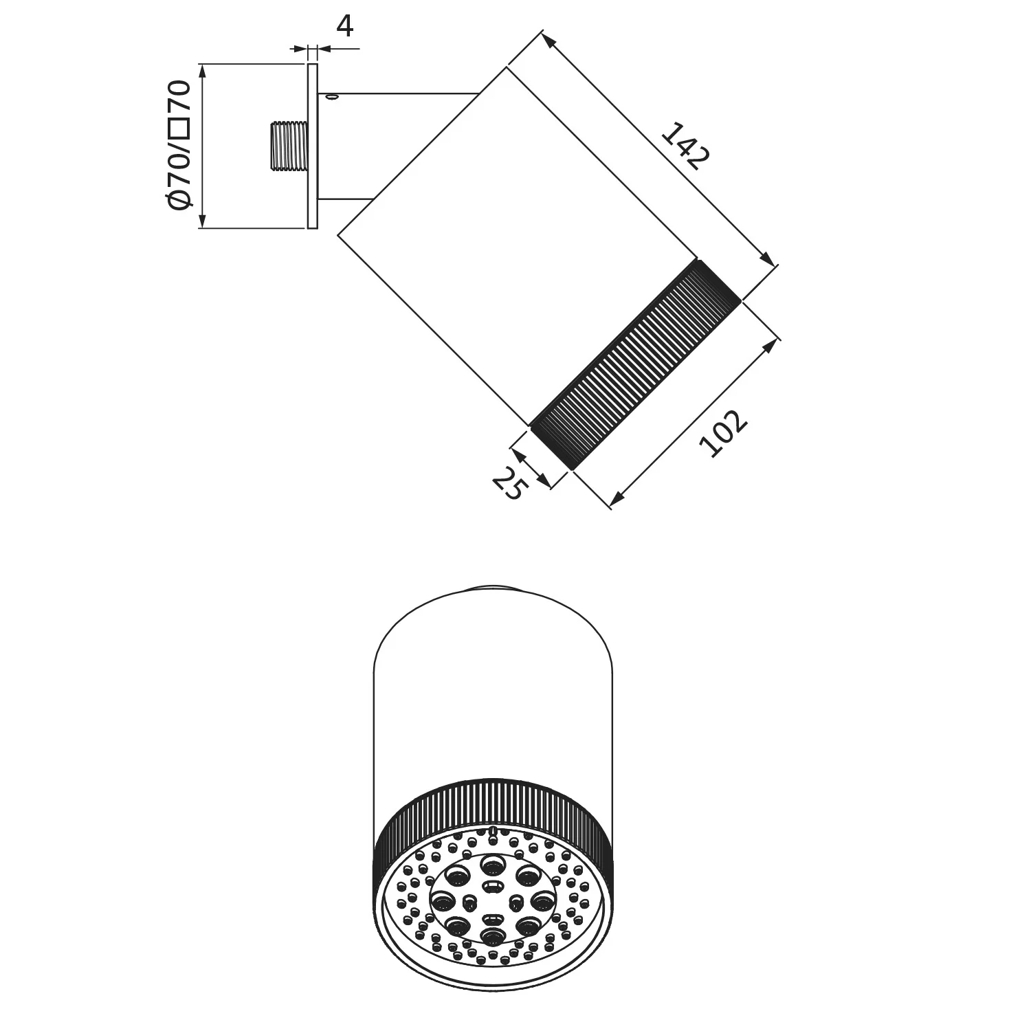 Herzbach LIVING SPA Regenbrause SPOT Ø 10,2 cm Multifunktion 3, Wandmontage Bild 2