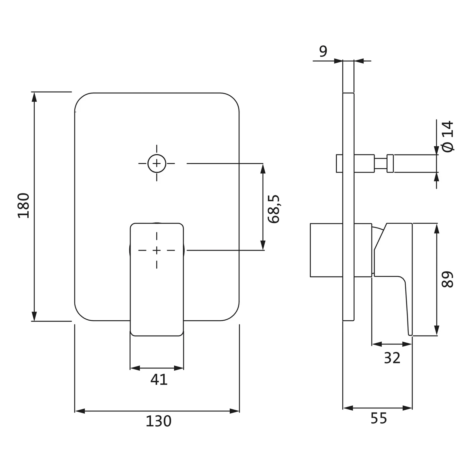 Herzbach CEO BLACK Wannenfüll- und Brausebatterie Unterputz Farbset Bild 2