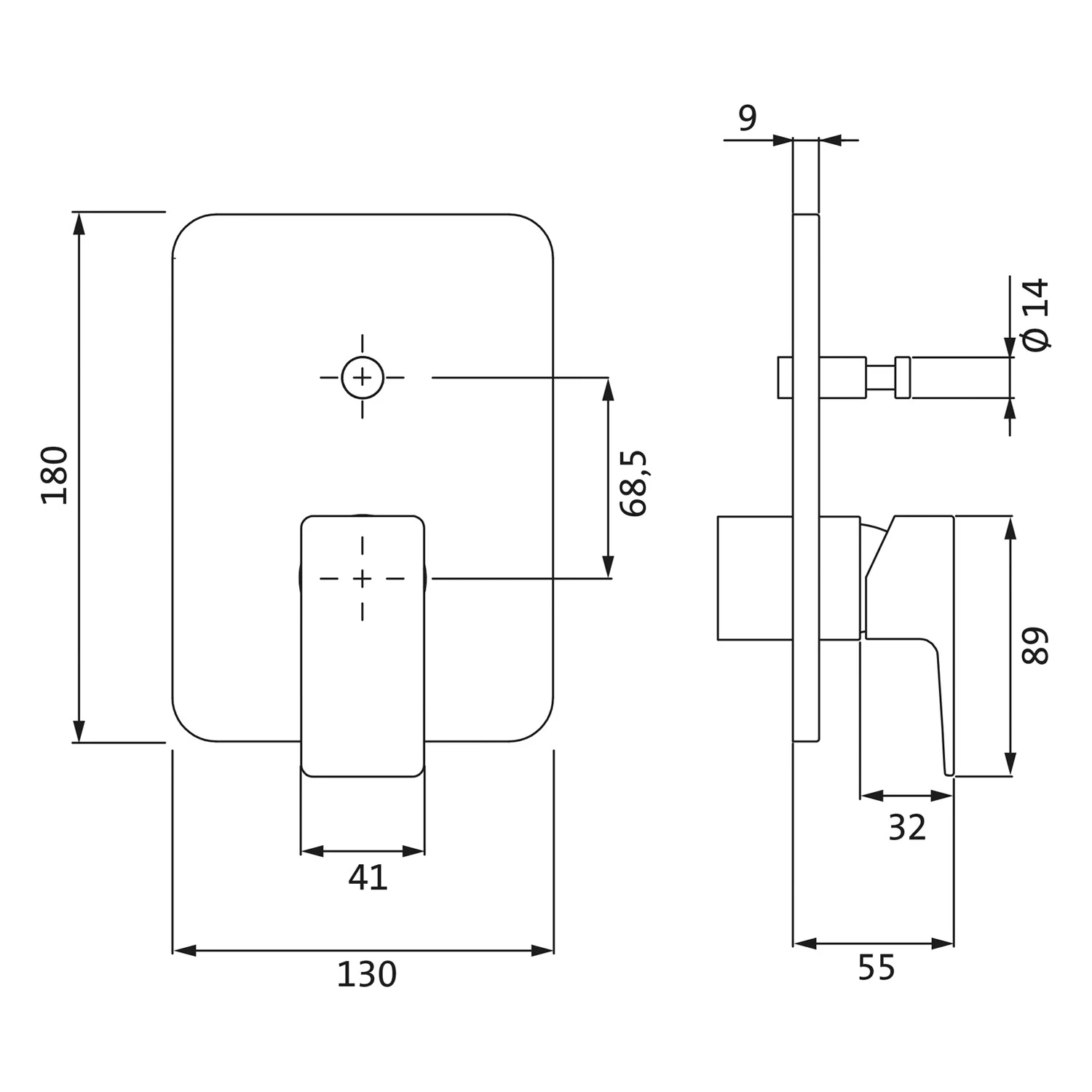 Herzbach CEO IX-FINISH Wannenfüll- und Brausebatterie Unterputz Farbset Bild 2