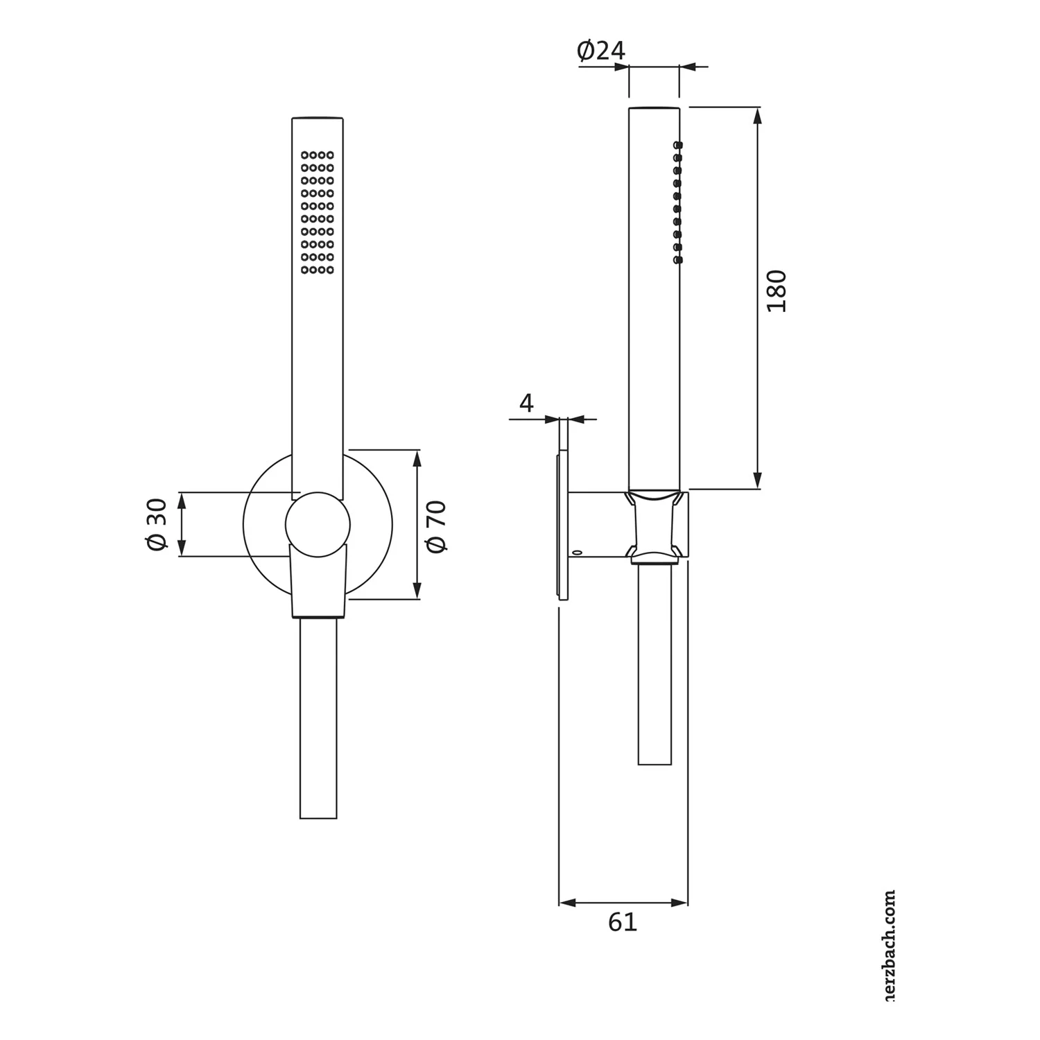 Herzbach LIVING SPA Brauseset mit Brausehalter und Stabhandbrause Bild 2