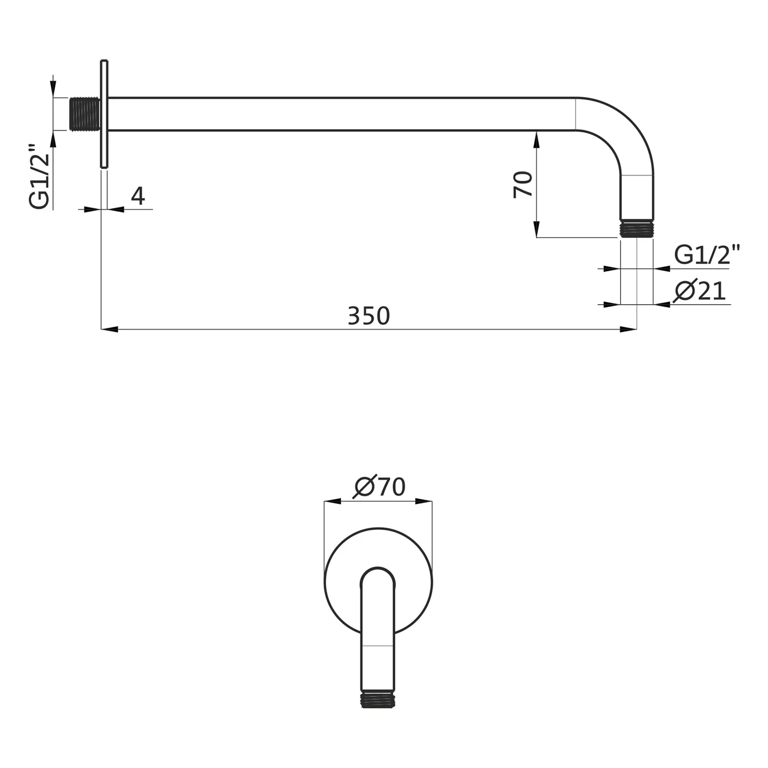 Herzbach LIVING SPA Wandarm 35 cm Bild 2