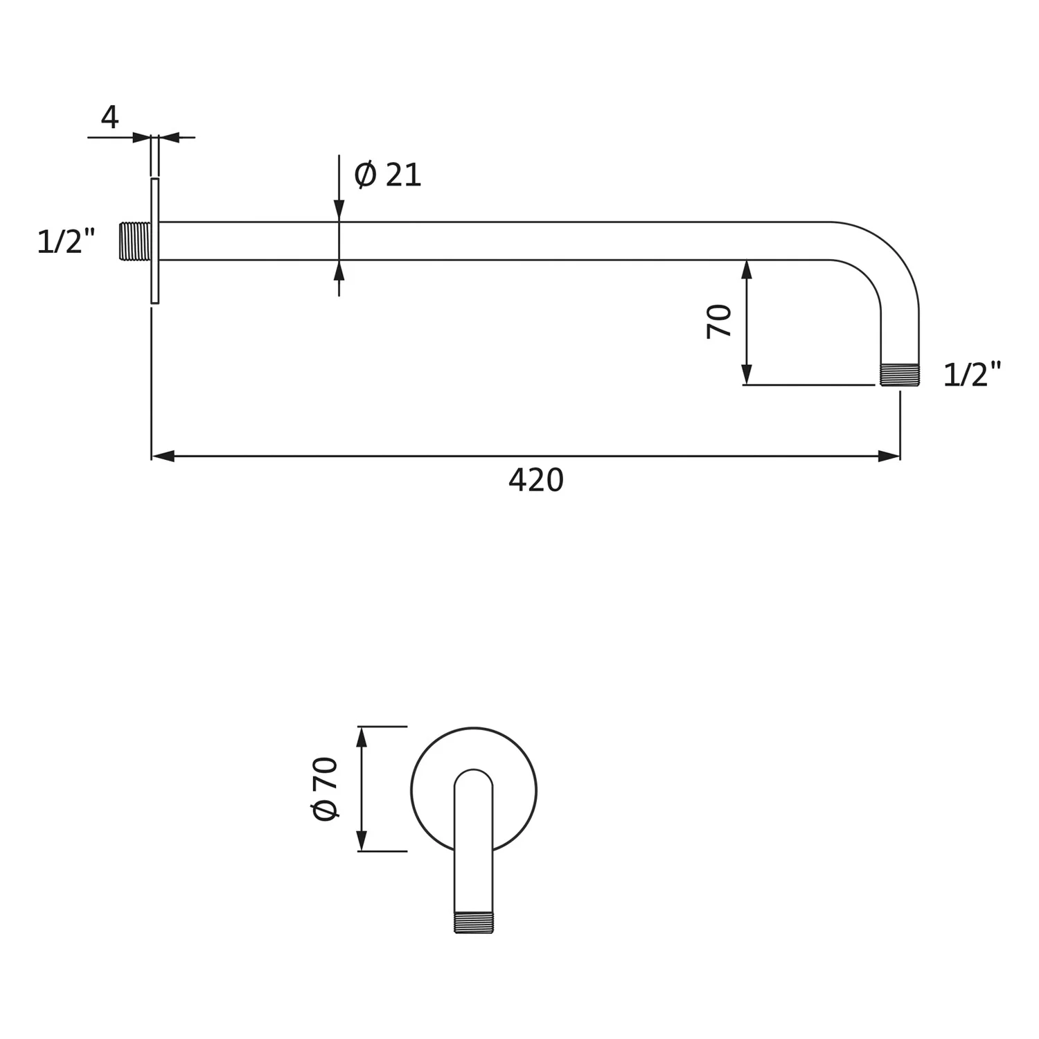 Herzbach LIVING SPA Wandarm 42 cm Bild 2
