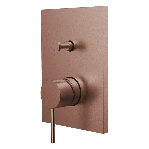 Herzbach DESIGN IX PVD COPPER STEEL Unterputz-Wannenfüll- und Brausebatterie Farbset