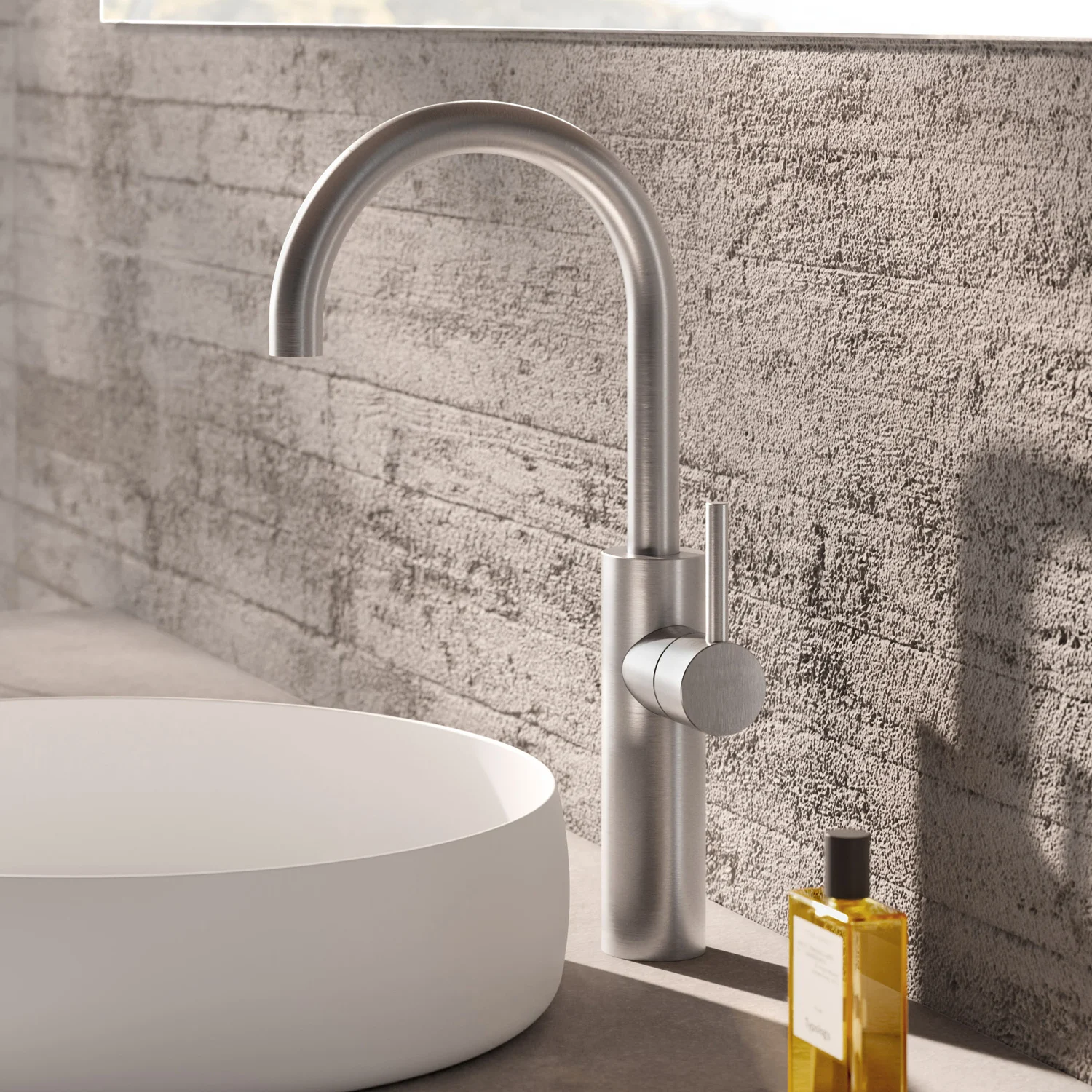 Herzbach  DESIGN iX XL-Size – bateria umywalkowa z jednym otworem i zestawem spustowym PUSH