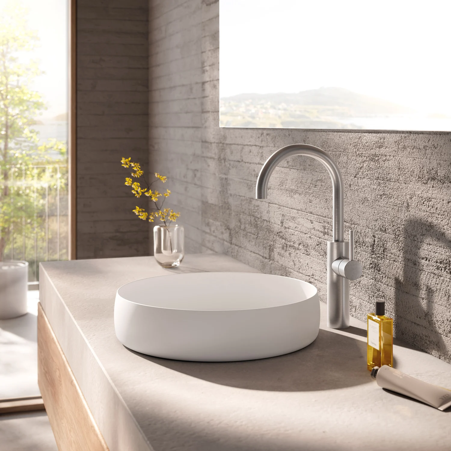 Herzbach DESIGN iX XL-Size – bateria umywalkowa z jednym otworem, bez zestawu odpływowego Zdjęcie 4