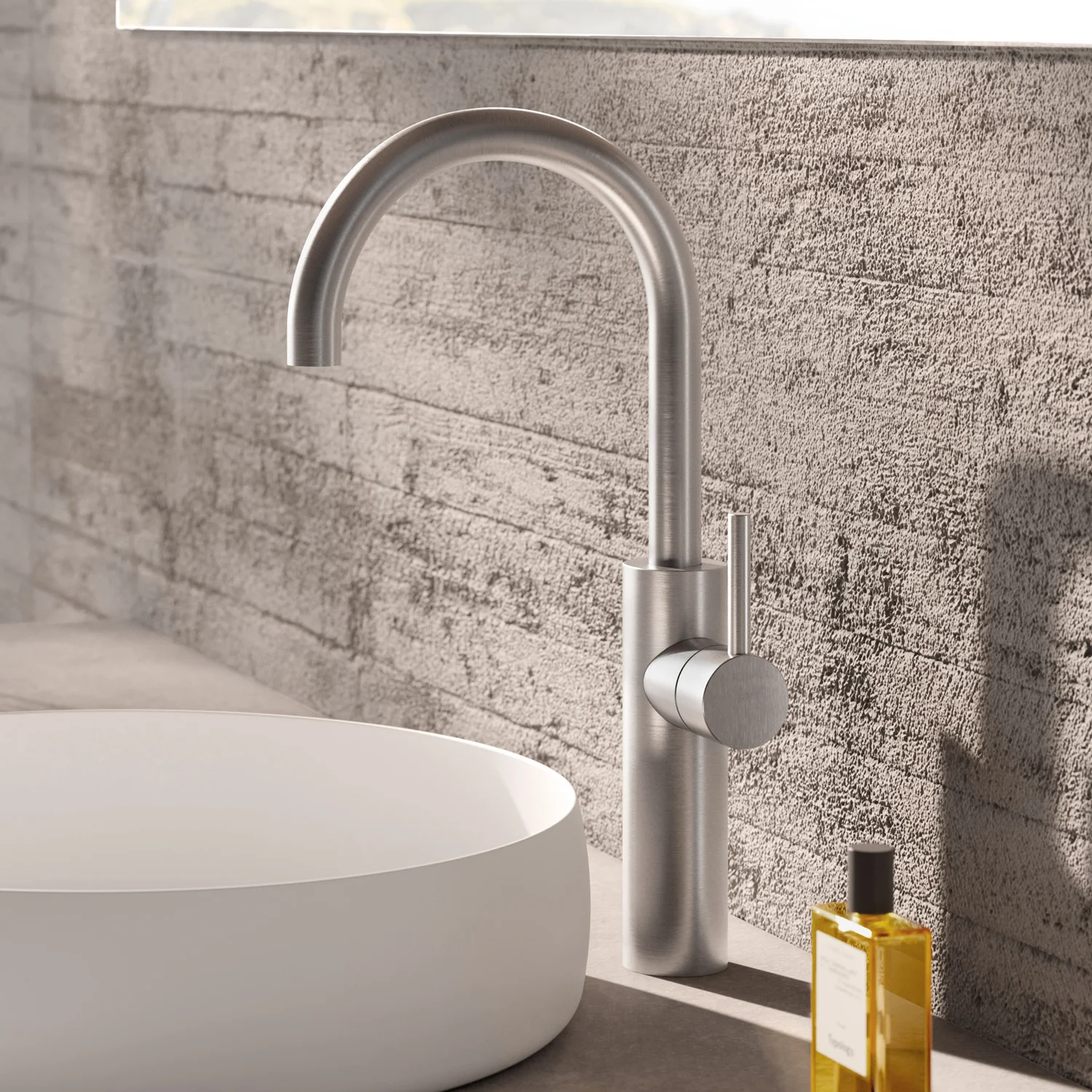 Herzbach DESIGN iX XL-Size – bateria umywalkowa z jednym otworem, bez zestawu odpływowego
