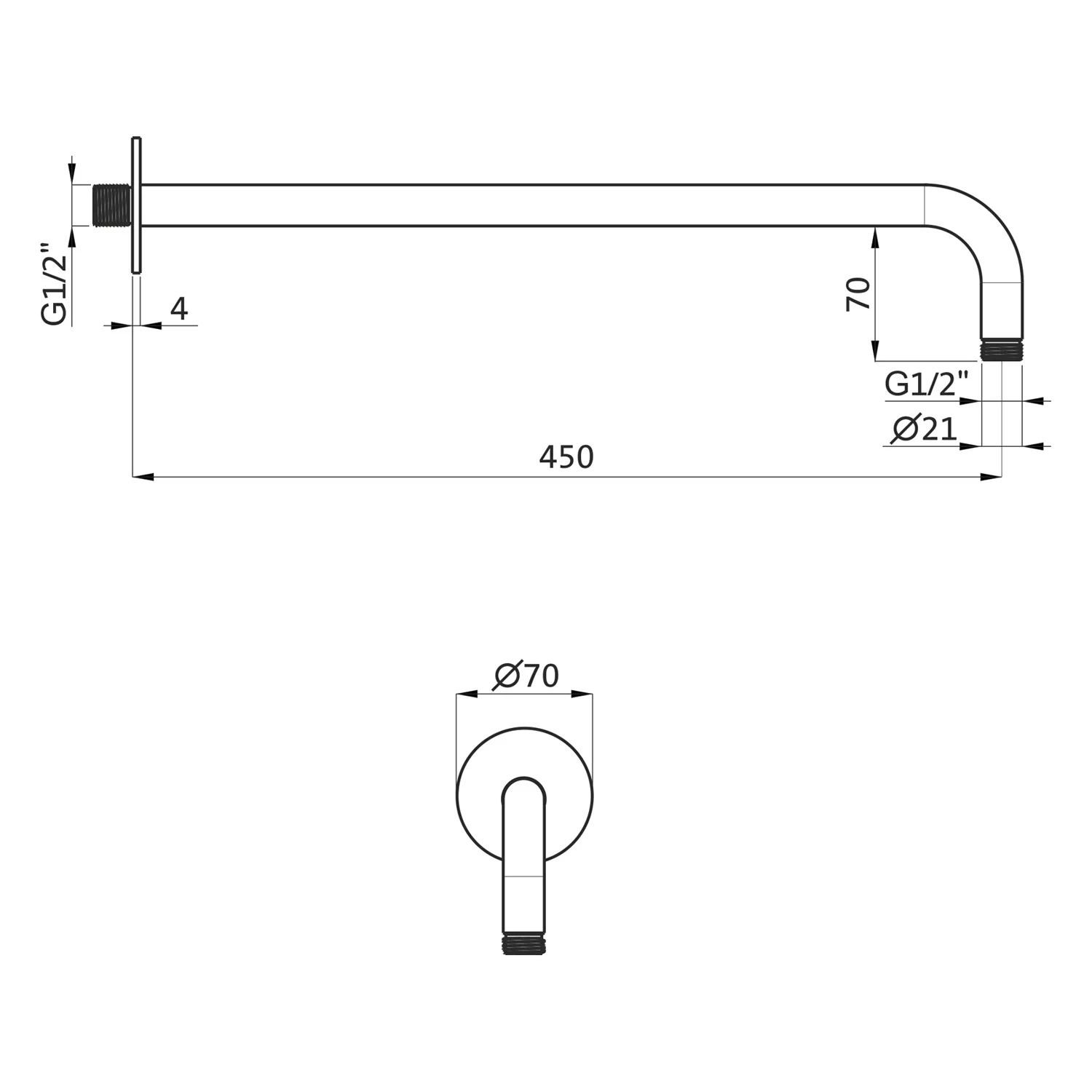Herzbach LIVING SPA Wandarm 45 cm Bild 2
