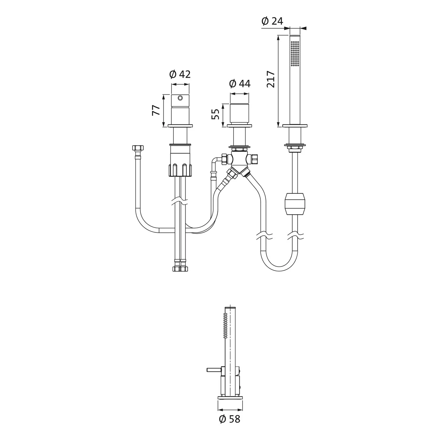 Herzbach SIRO WHITE Dreiloch-Wannenarmatur Bild 2