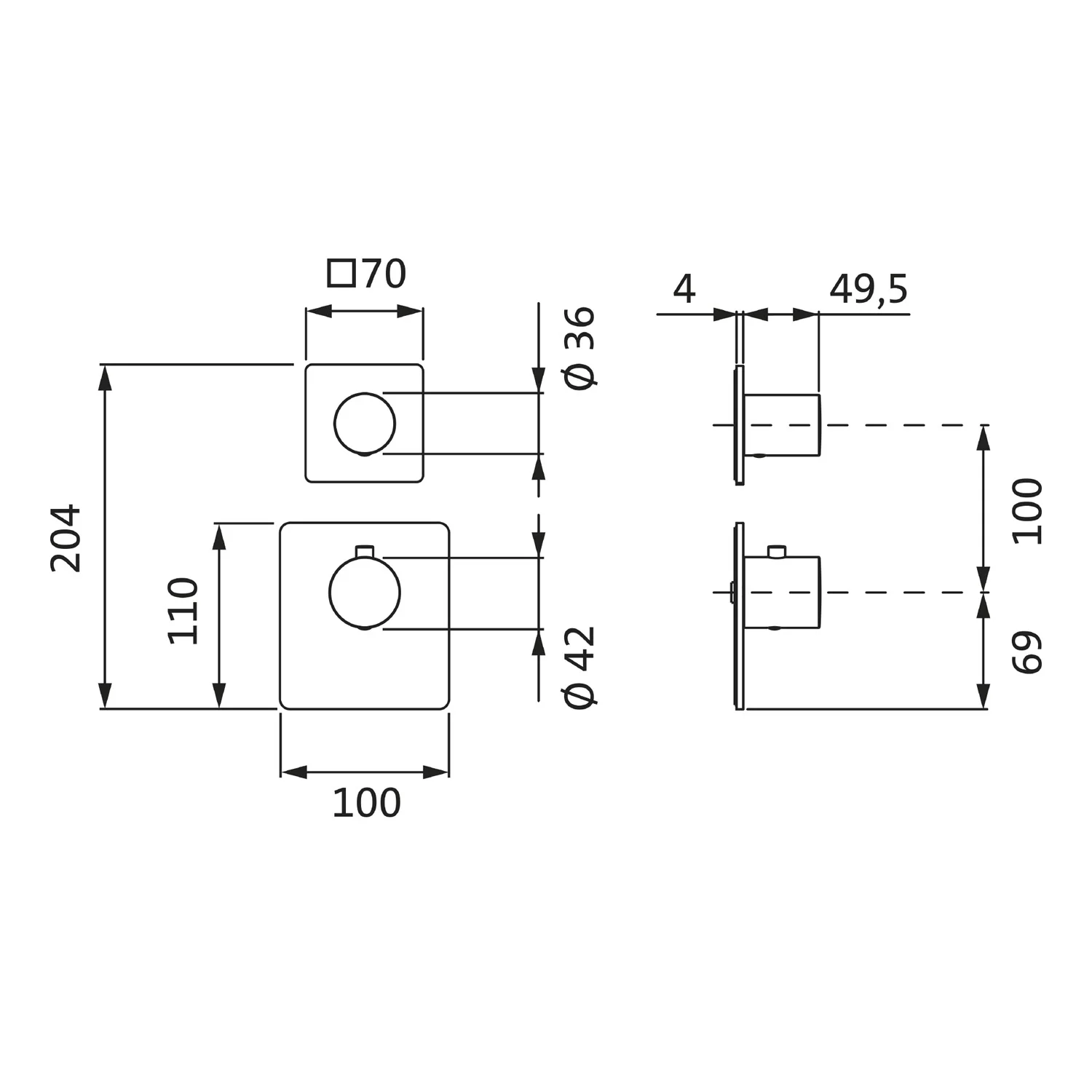 Herzbach LOGIC XL 1 Thermostat-Farbset 2 Blenden und 2 Griffe Bild 2