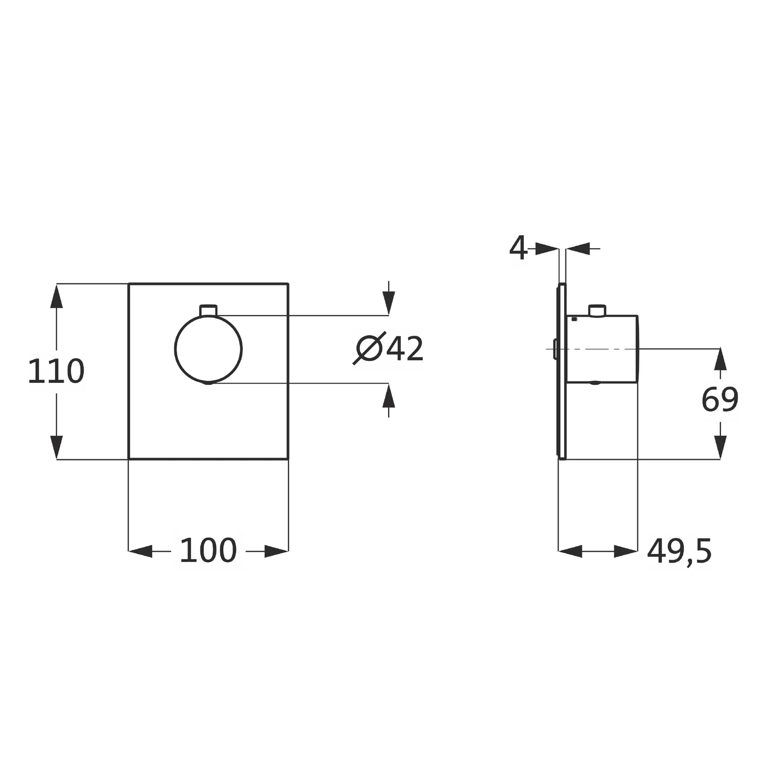 Herzbach LOGIC XL Vario Thermostat Farbset 1 Blende 1 Griff Bild 2