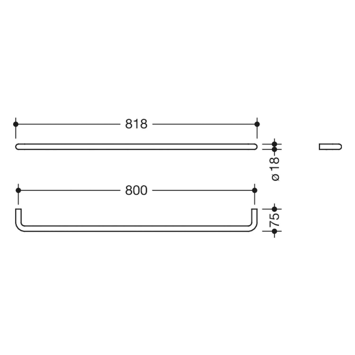 HEWI Serie 480 Badetuchhalter 80 cm Bild 3