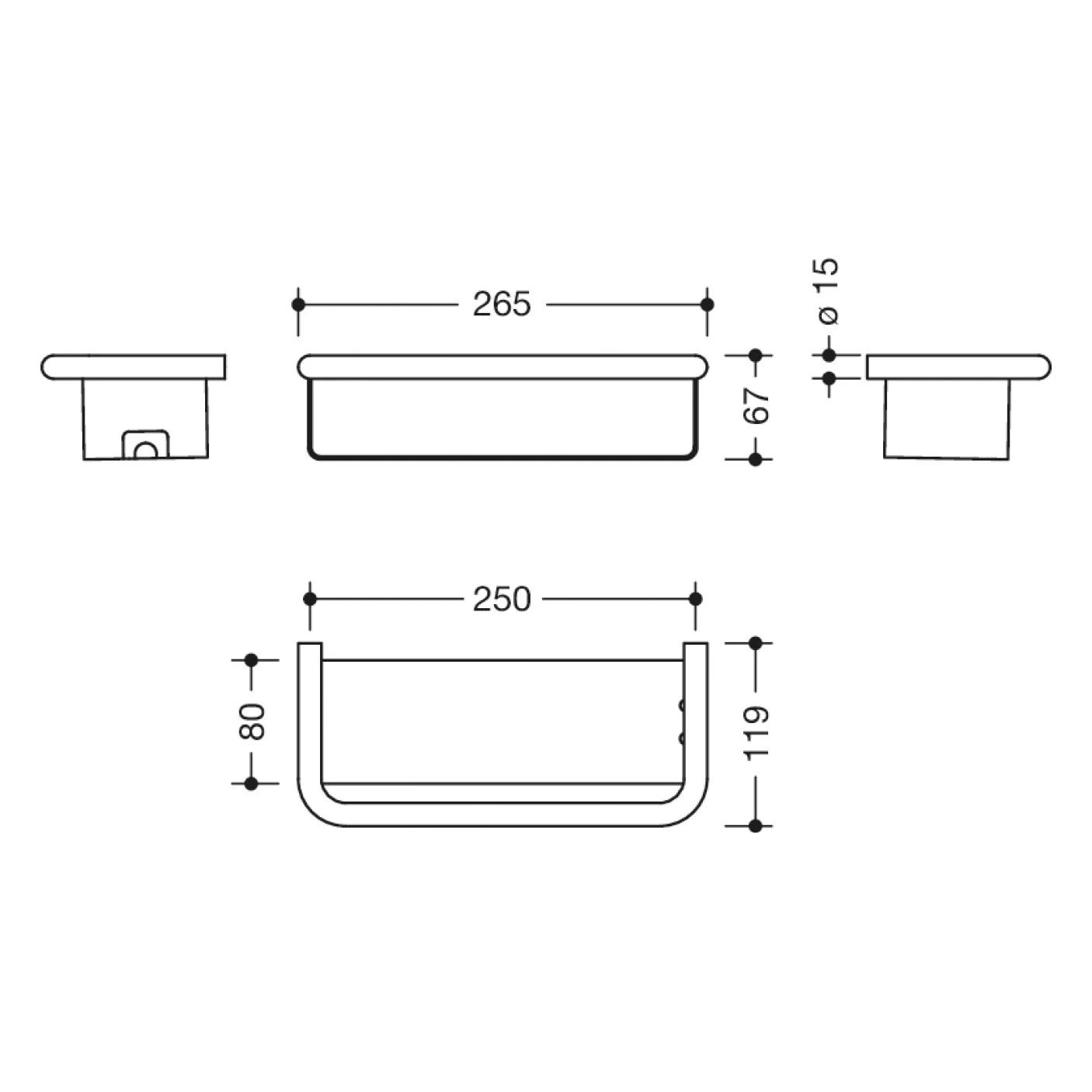 HEWI Serie 480 Duschkorb 25 cm Bild 4