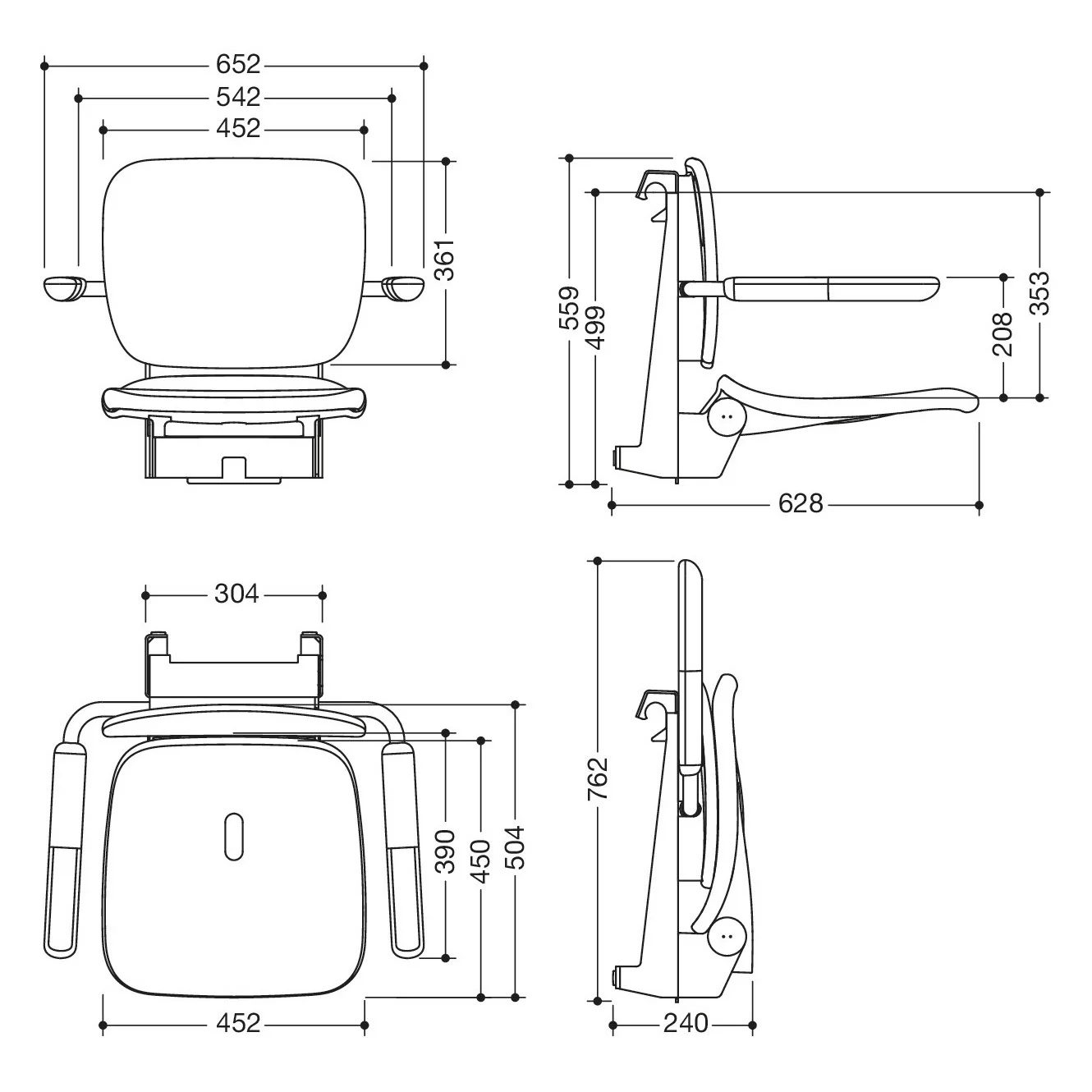 HEWI Serie 802 LifeSystem Einhängesitz Premium Bild 4