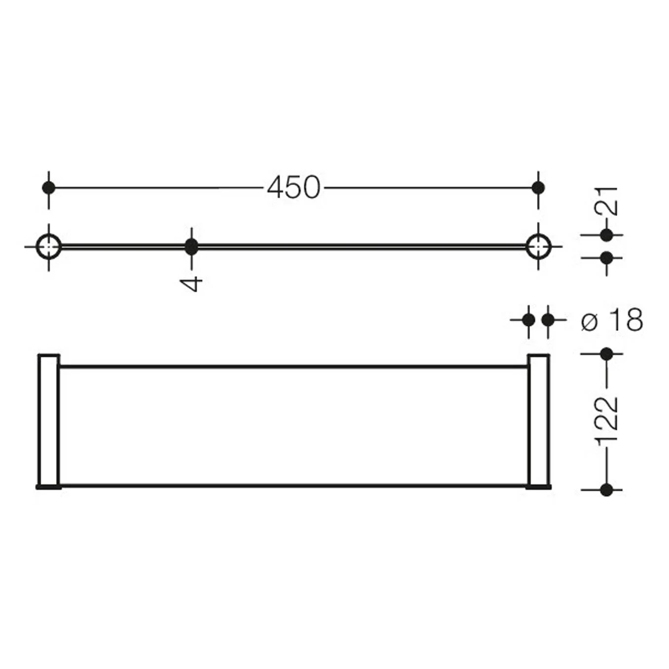 HEWI System 162 Ablage 45 cm Bild 4
