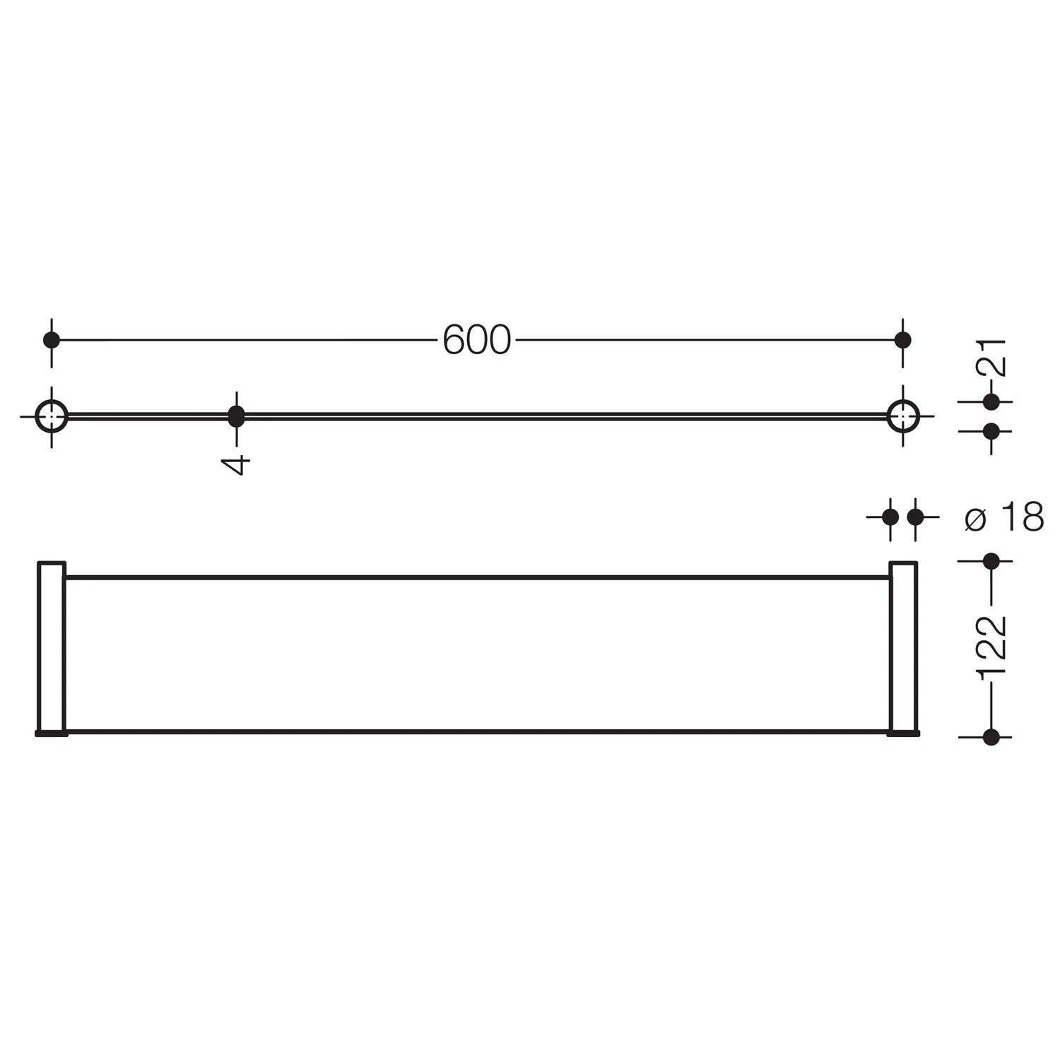 HEWI System 162 Ablage 60 cm Bild 2