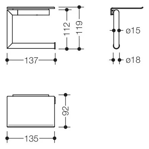 HEWI System 162 WC-Papierhalter mit Ablage Bild 2
