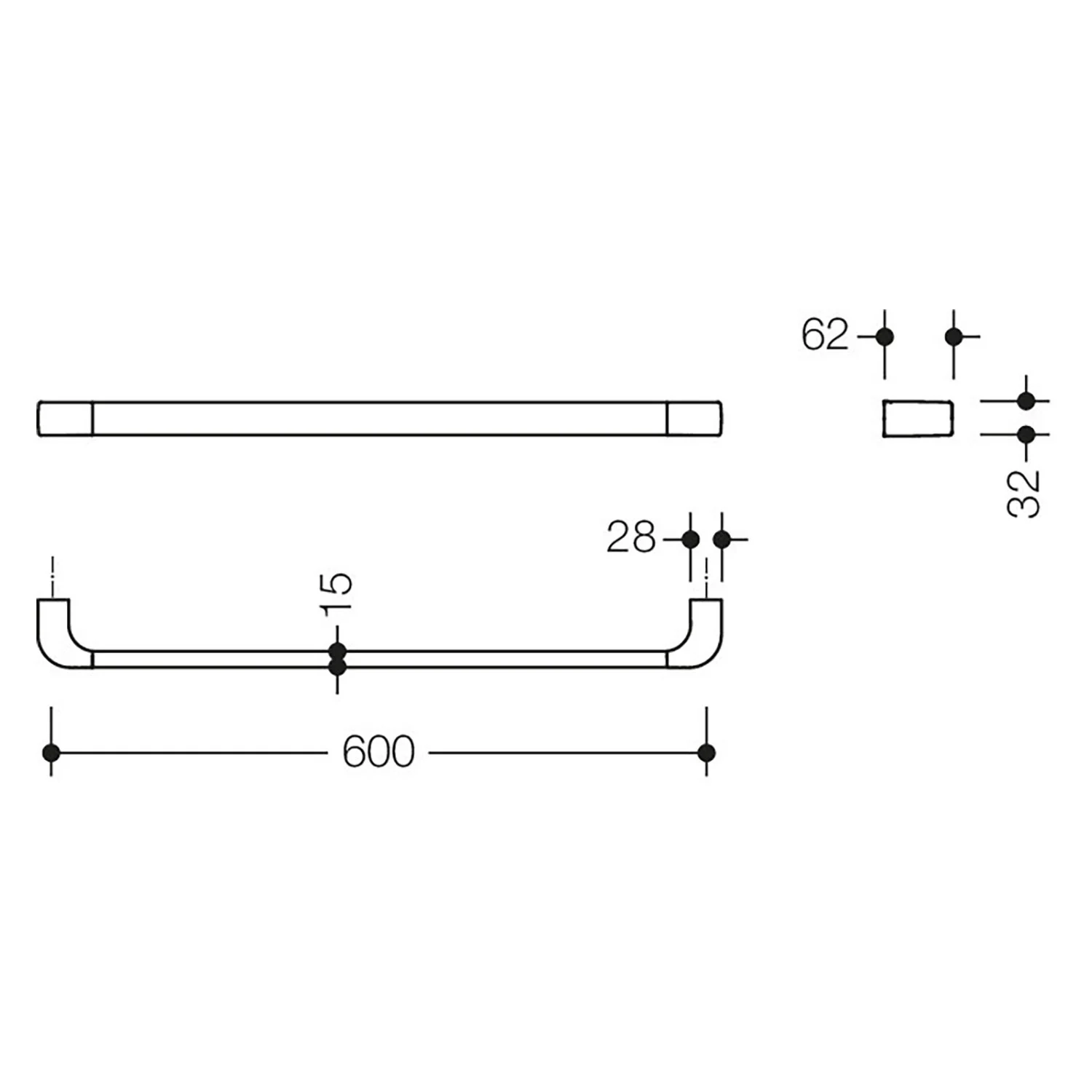 HEWI System 800 Haltegriff 62,8 cm Bild 4