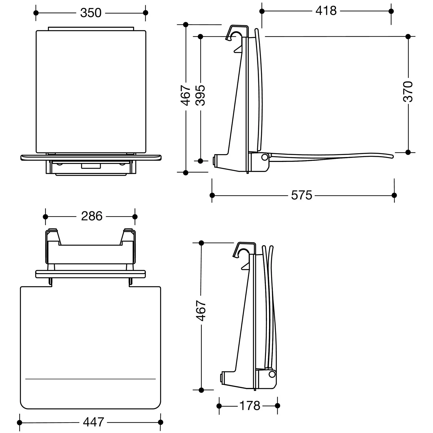 HEWI Serie 805 Classic Einhängesitz Bild 2