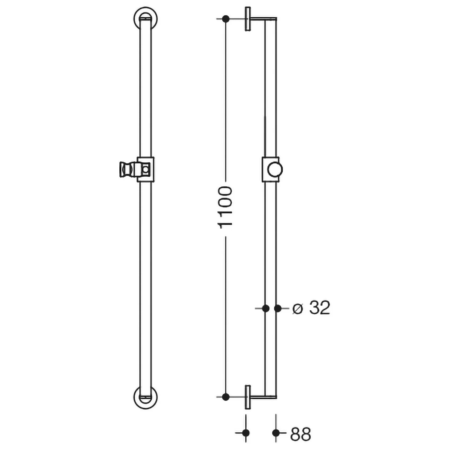 HEWI System 900 Brausehalterstange 110 cm Bild 4