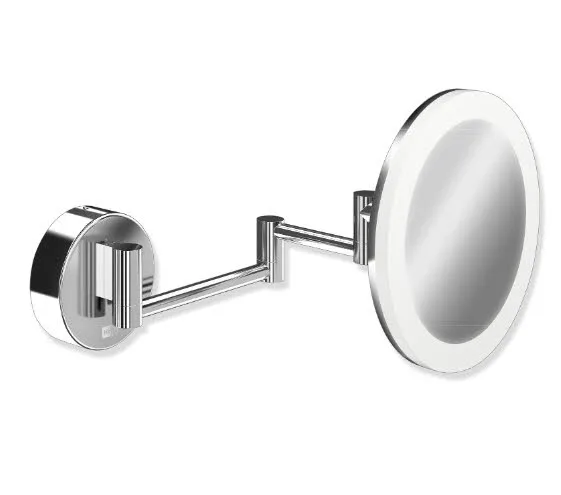 HEWI System 900 LED Kosmetikspiegel rund, mit Dual Light, 5-fach Vergrößerung