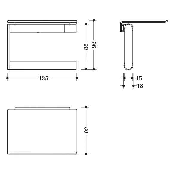 HEWI System 900 WC-Papierhalter mit Ablage Bild 4