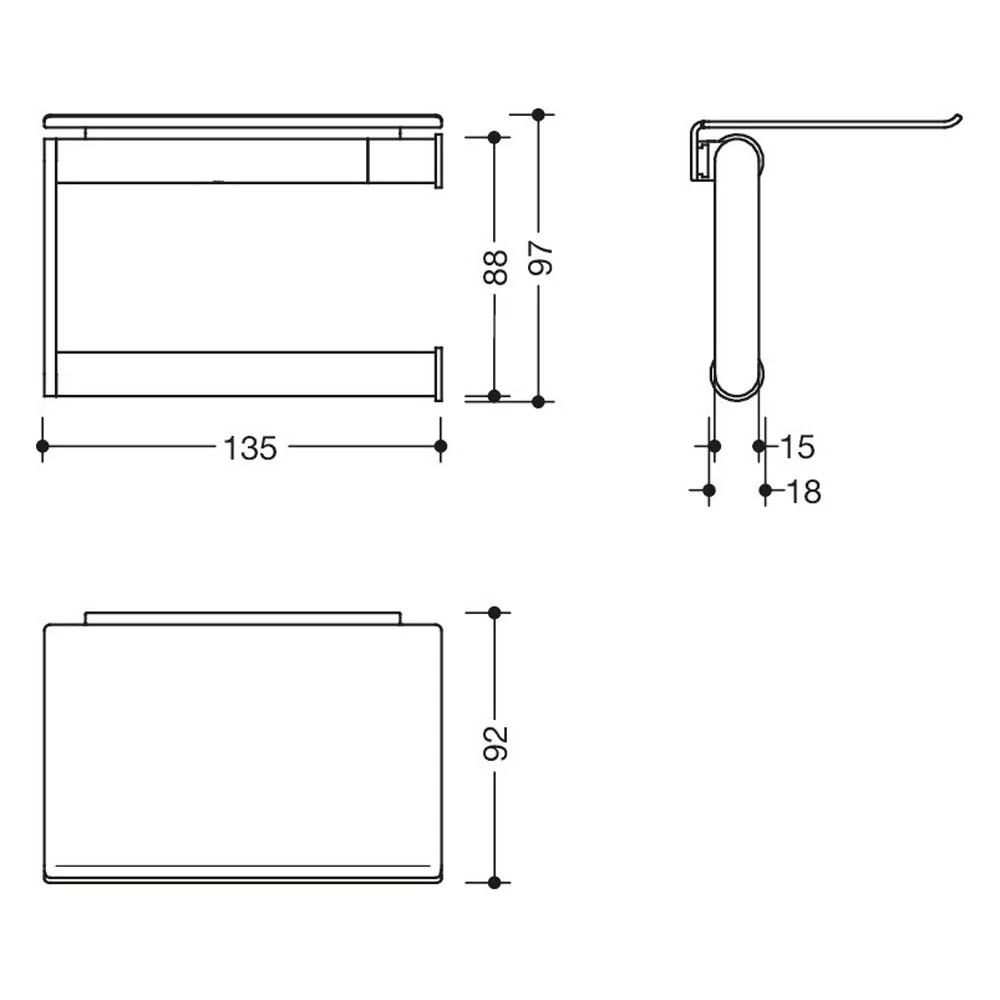 HEWI System 900 WC-Papierhalter mit Ablage Bild 4