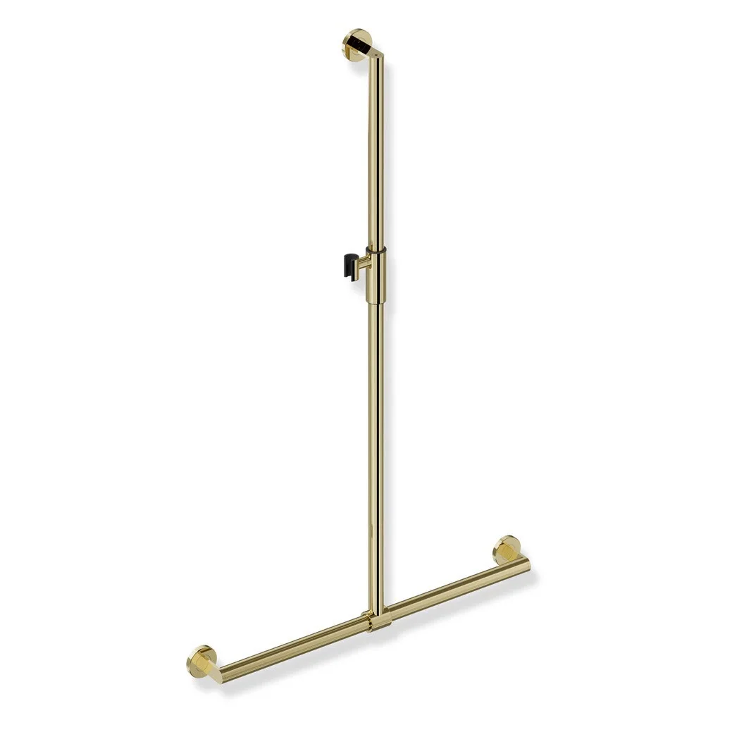 HEWI System 900 Duschhandlauf mit verschiebbarer Brausehalterstange mit Magnetbrausehalter 76,5 cm