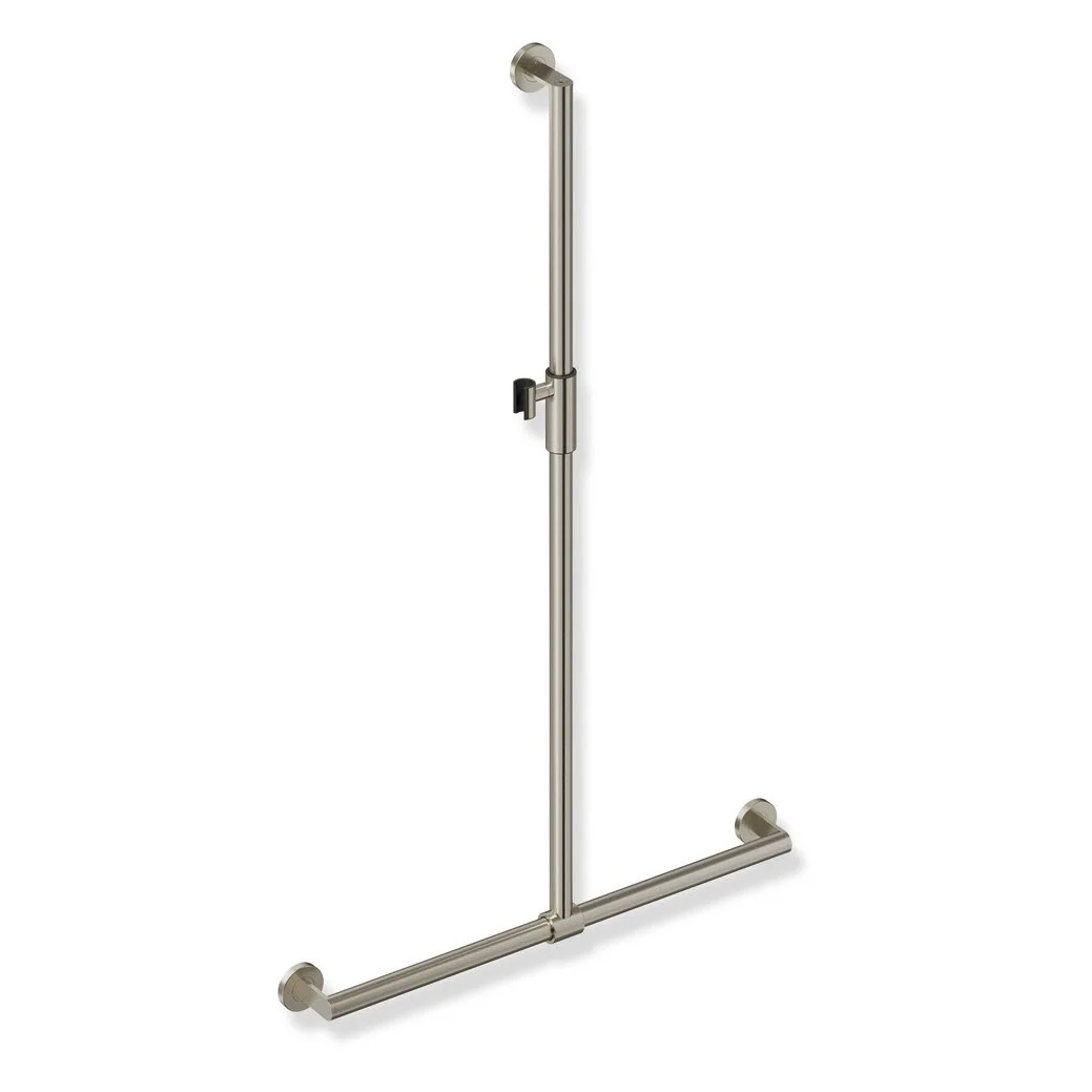 HEWI System 900 Duschhandlauf mit verschiebbarer Brausehalterstange mit Magnetbrausehalter 76,5 cm