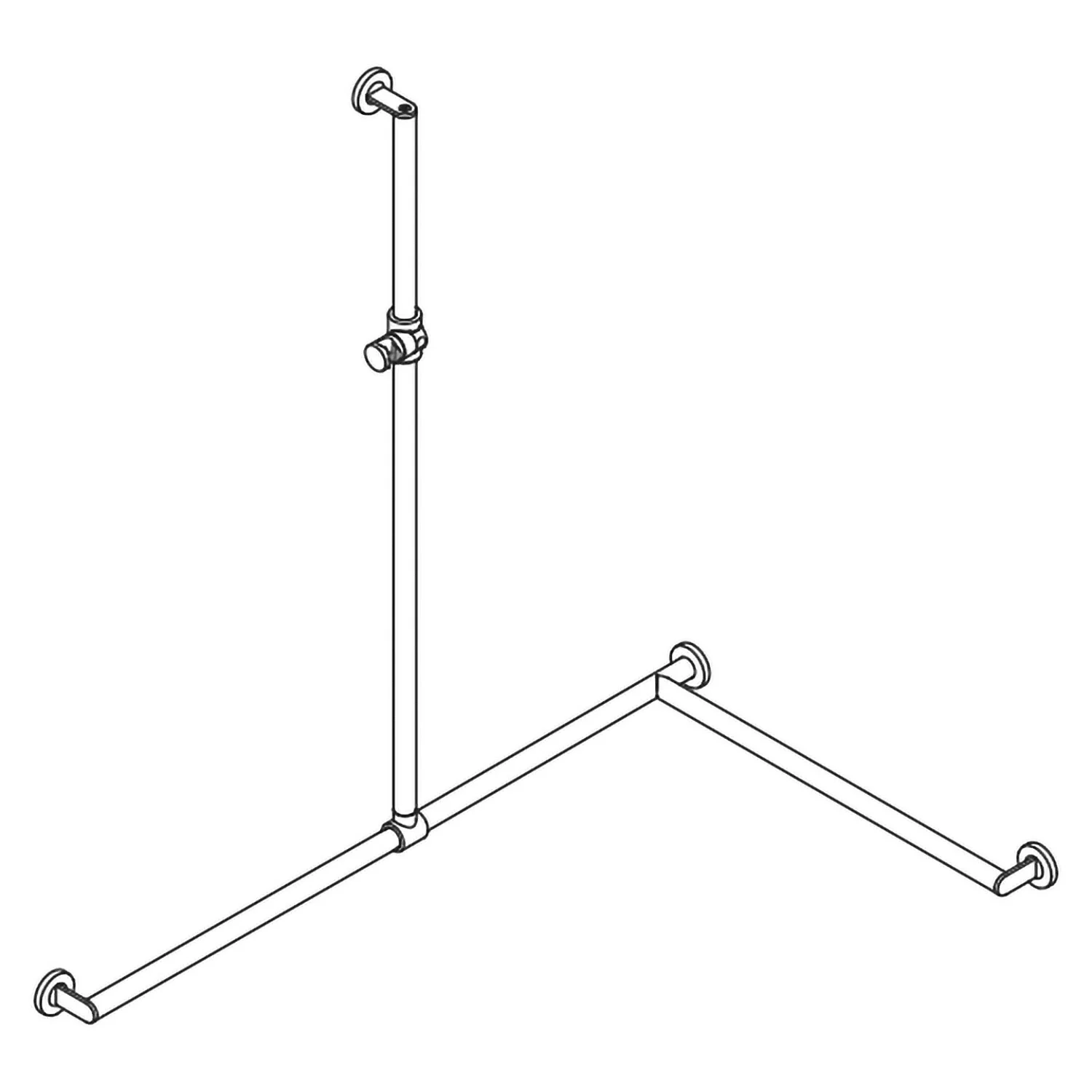 HEWI System 900 Duschhandlauf mit verschiebbarer Brausehalterstange rechts, 118,5 cm Bild 3
