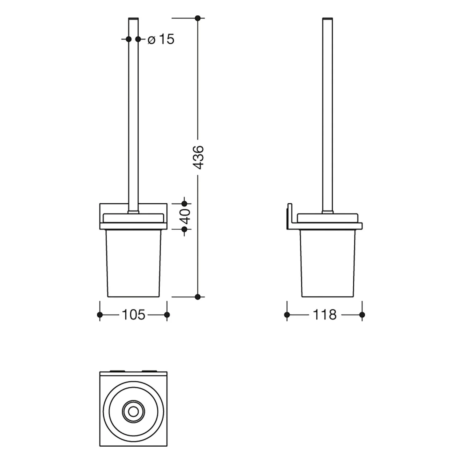 HEWI System 900 Q WC-Bürstengarnitur Bild 2