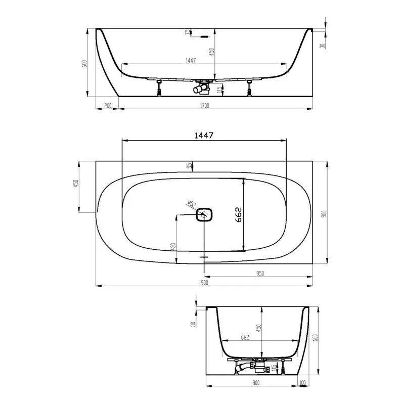 Hoesch iSENSI MONOLITH Eckbadewanne 190 x 90 cm, rechte Ausführung Bild 5